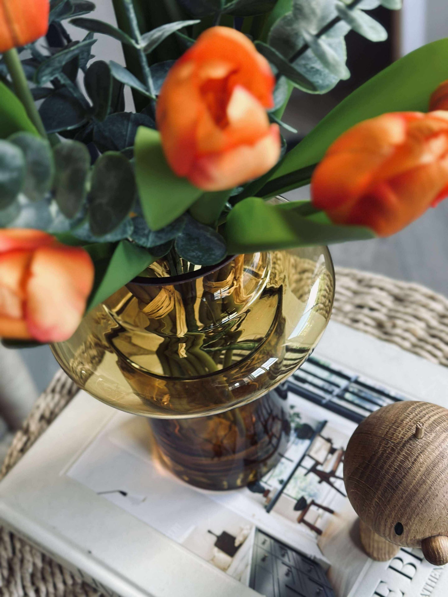Vase i munnblåst glass - Lyngby amber
