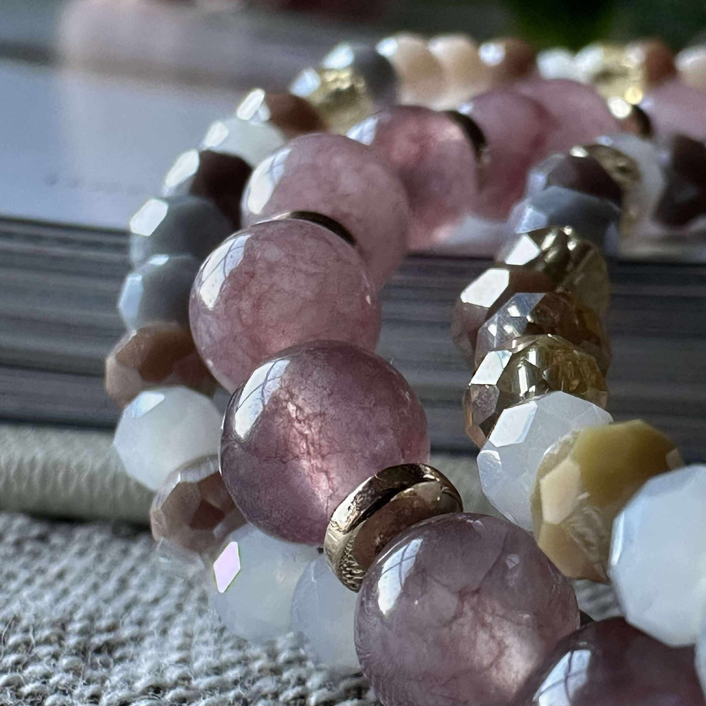Armbånd Luna Vintage Rose – Sett med 3 stk