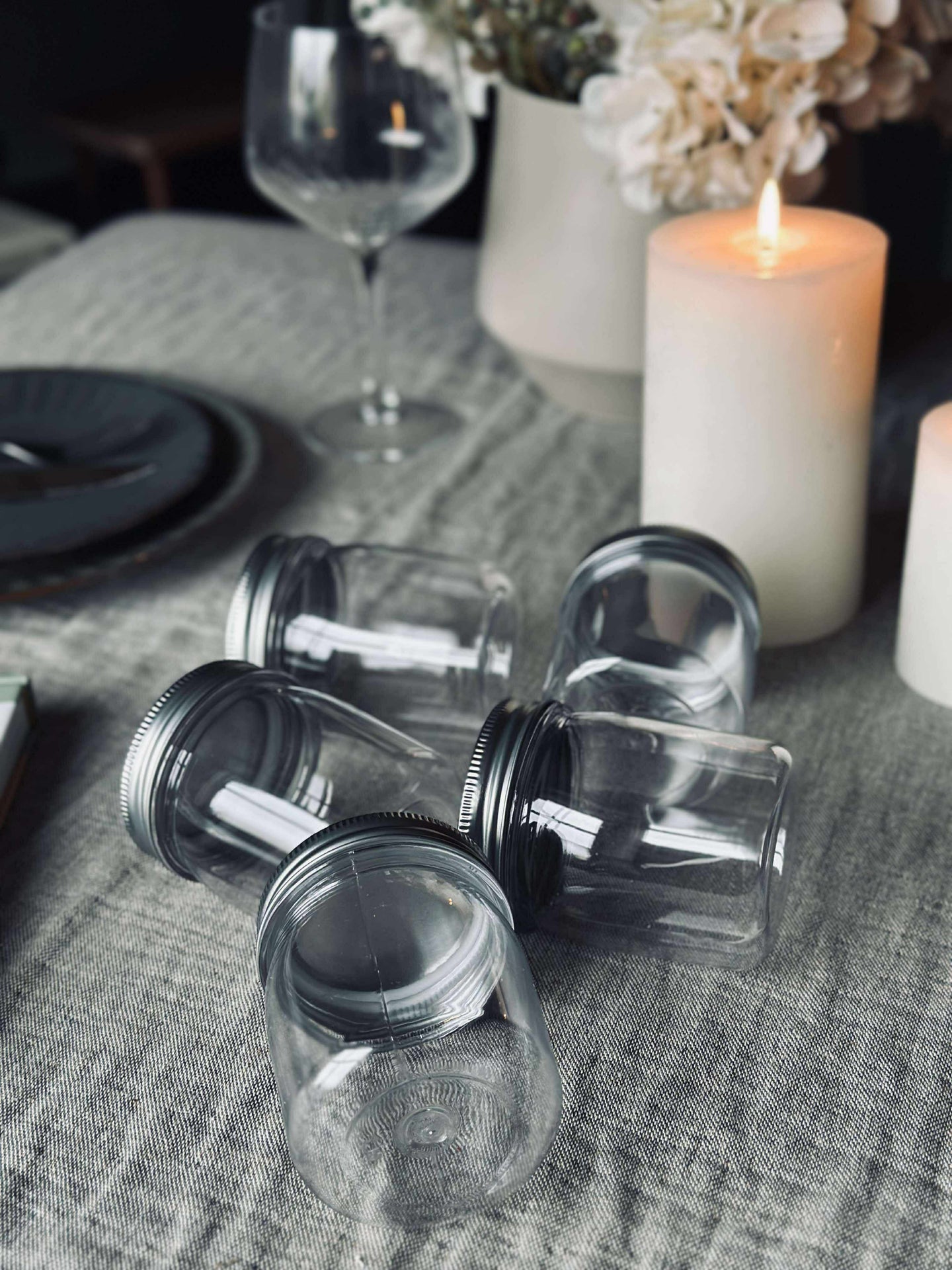 Oppbevaringsglass med lokk - sett med 5 stk.