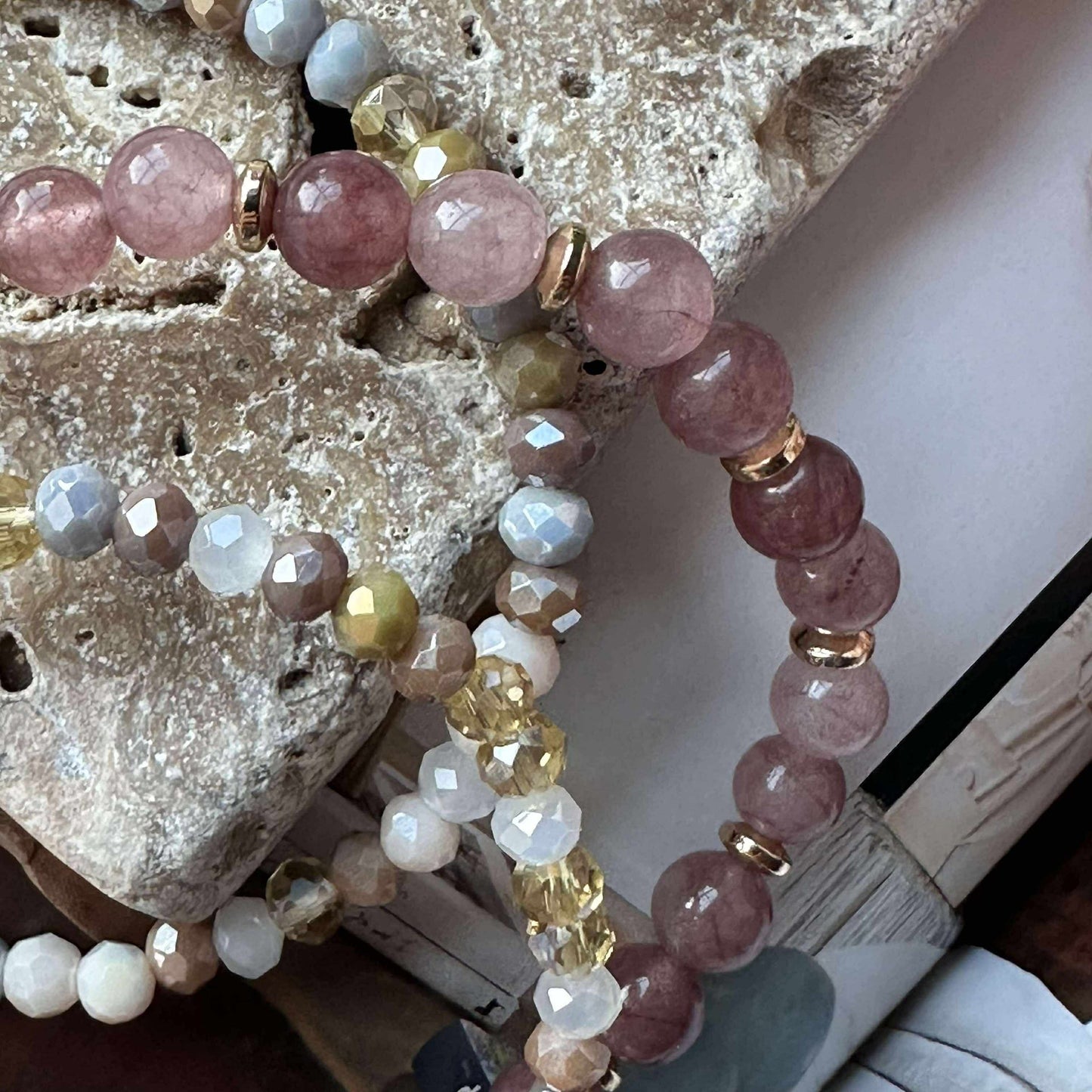 Armbånd Luna Vintage Rose – Sett med 3 stk