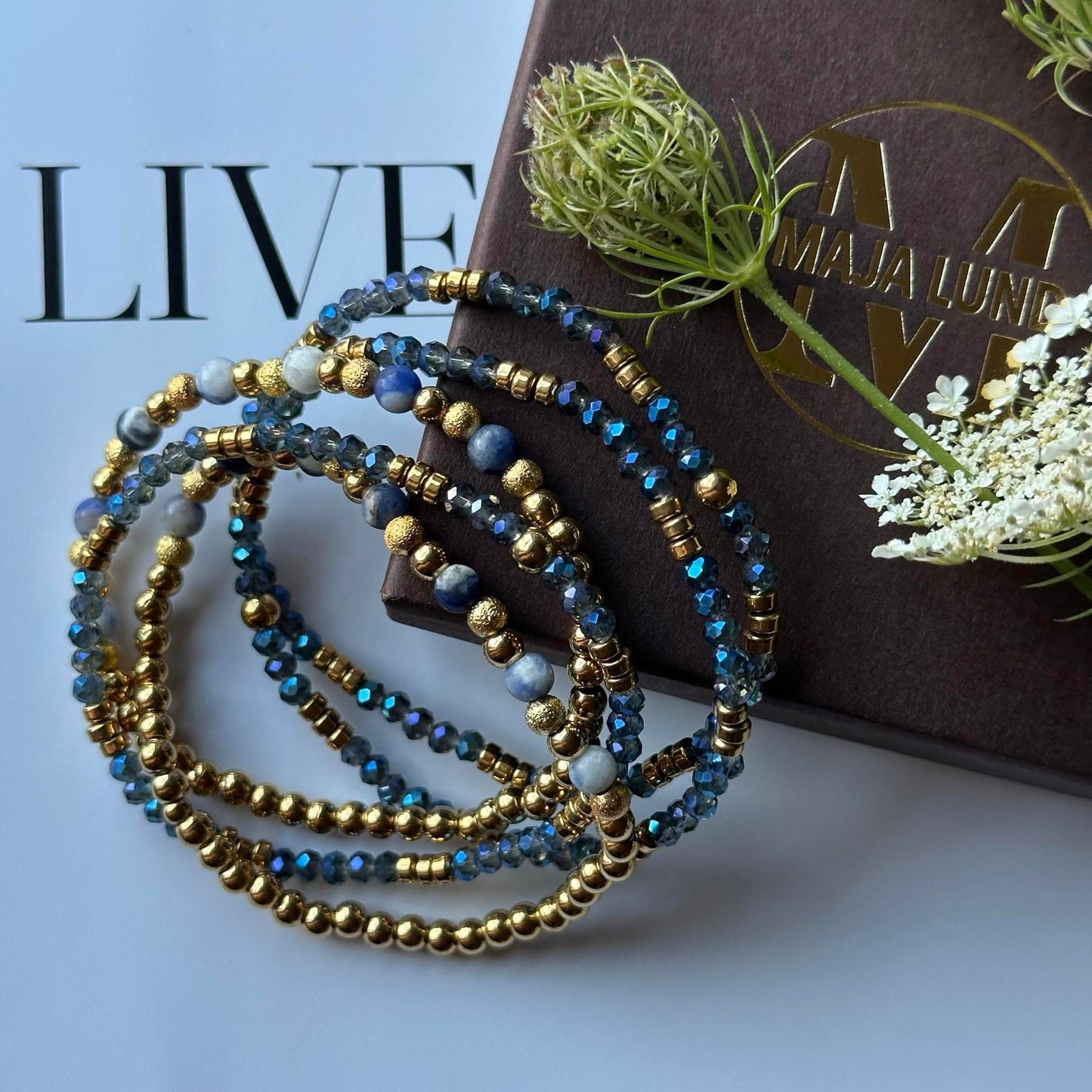 Armbånd Ofelia Navy - Sett med 5 armbånd