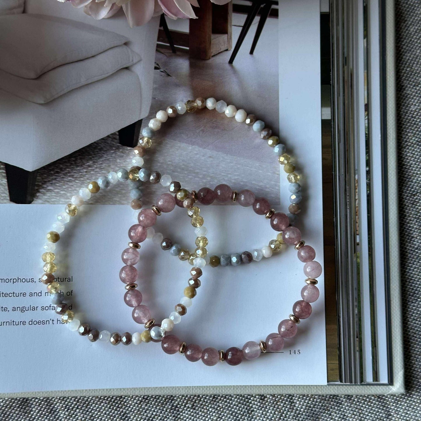 Armbånd Luna Vintage Rose – Sett med 3 stk