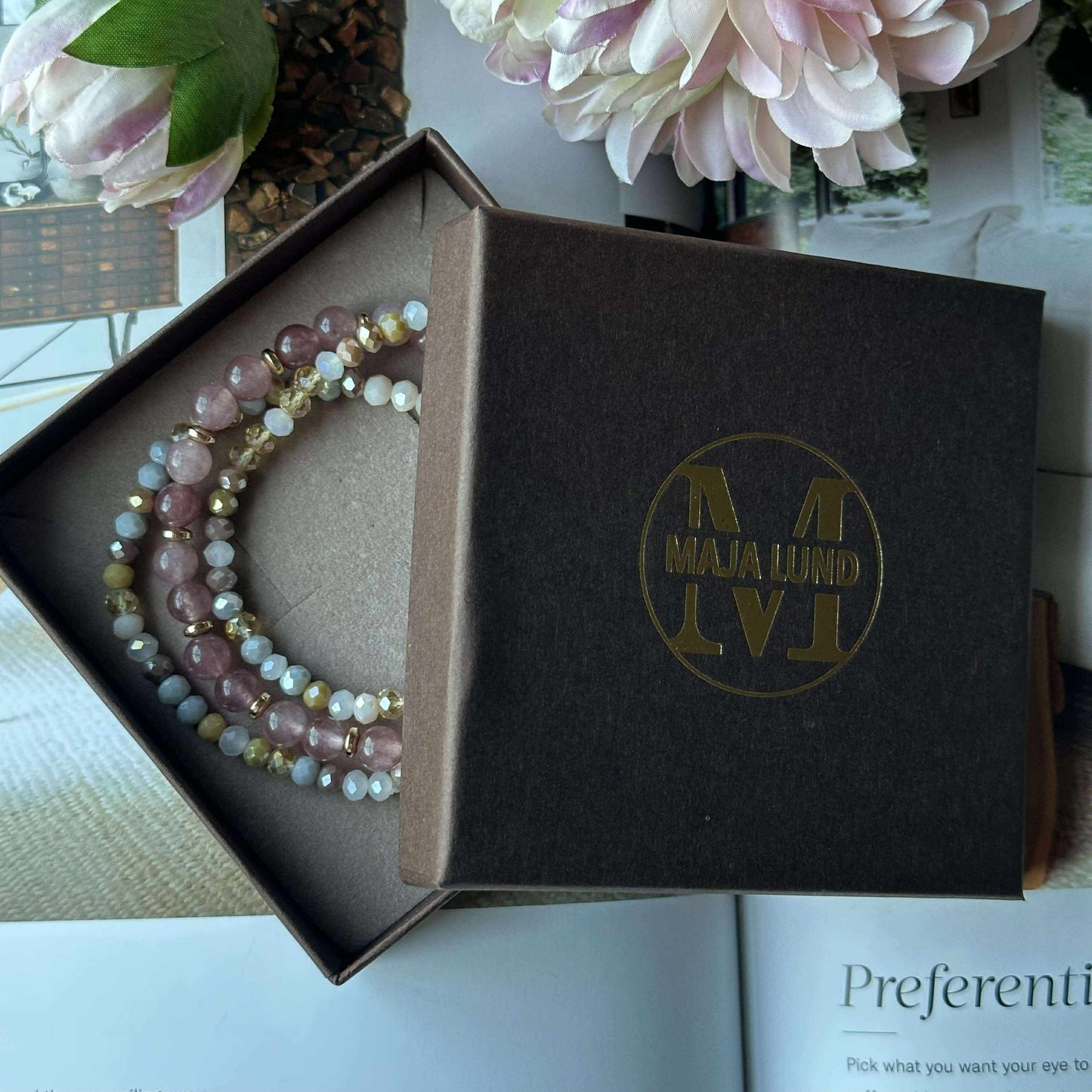 Armbånd Luna Vintage Rose – Sett med 3 stk