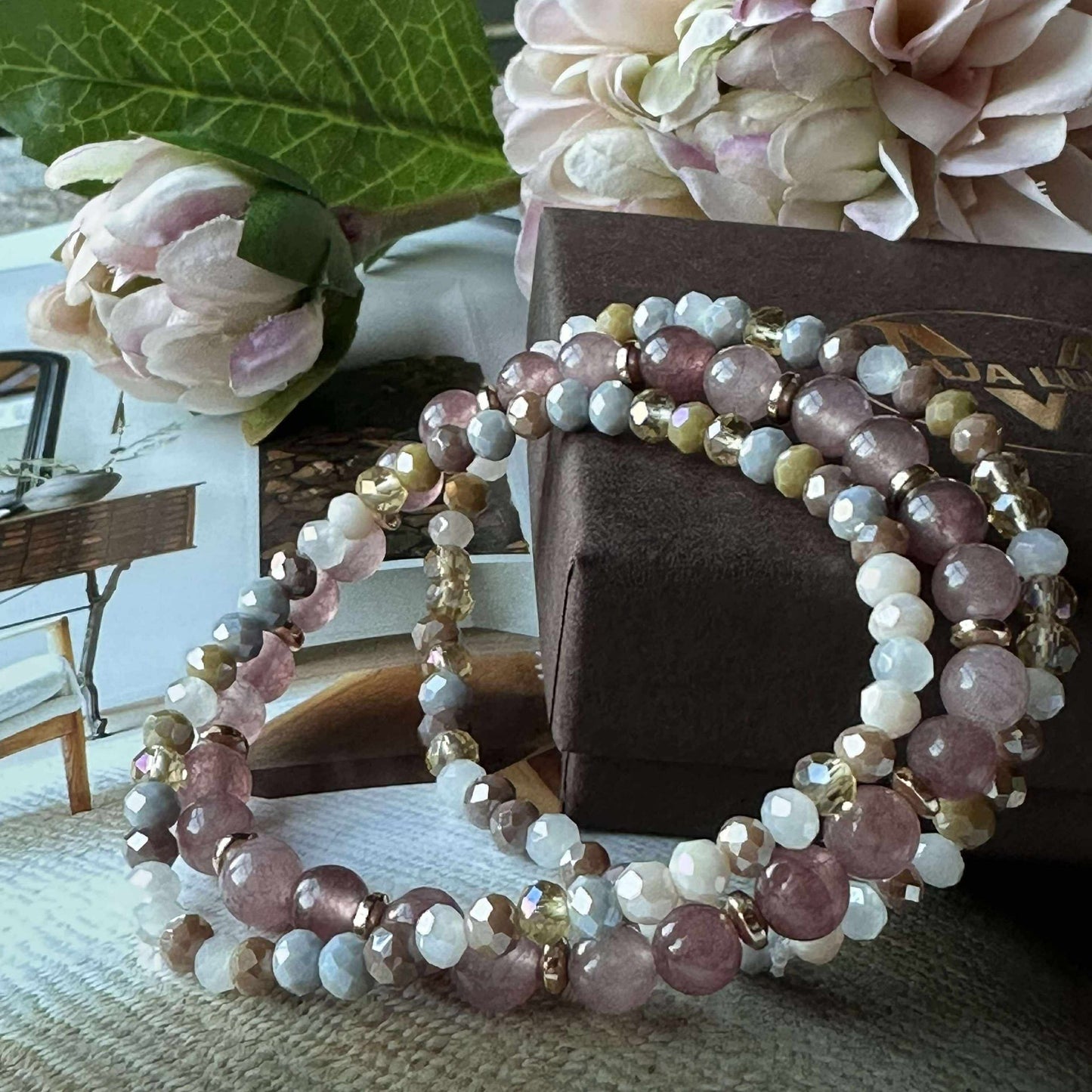 Armbånd Luna Vintage Rose – Sett med 3 stk