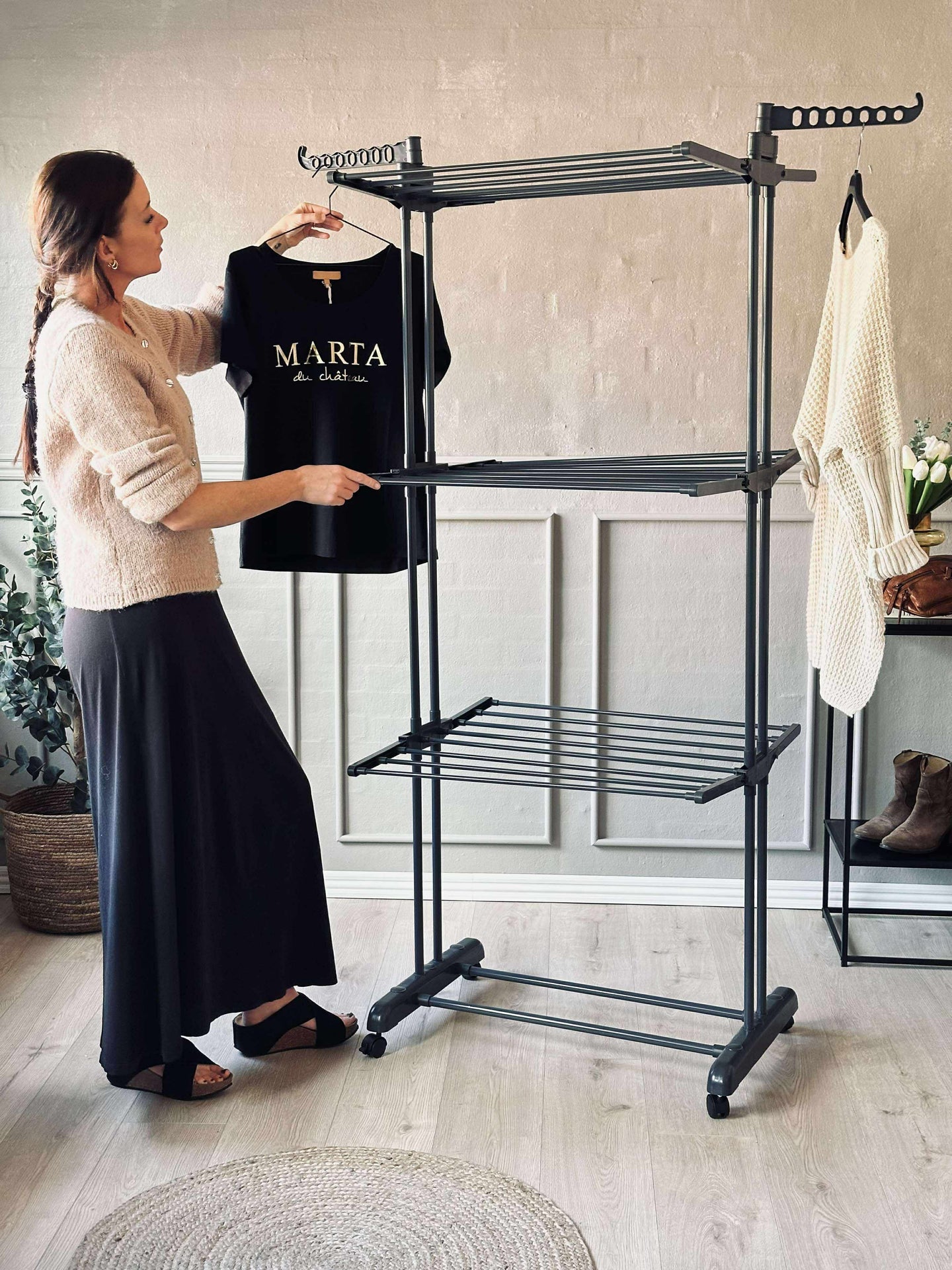 Tørkestativ med 3 Nivåer