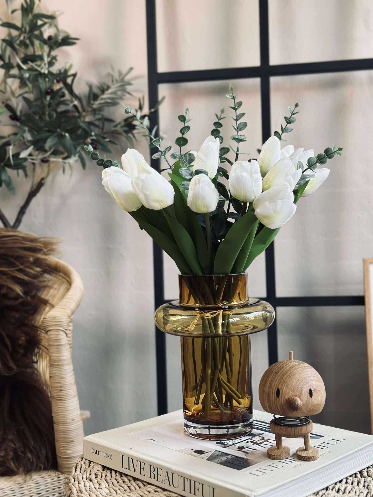 Vase i munnblåst glass - Lyngby amber