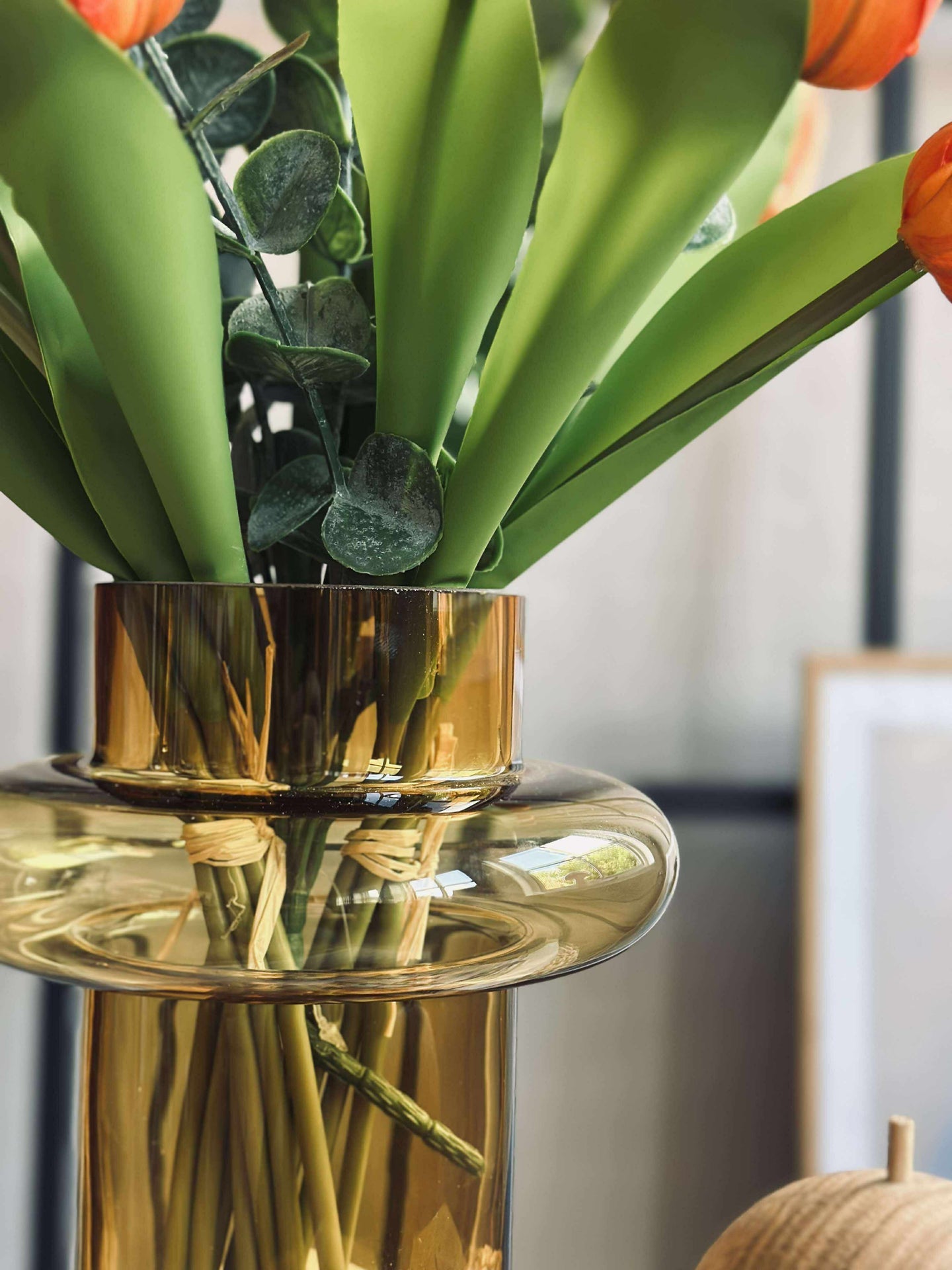 Vase i munnblåst glass - Lyngby amber