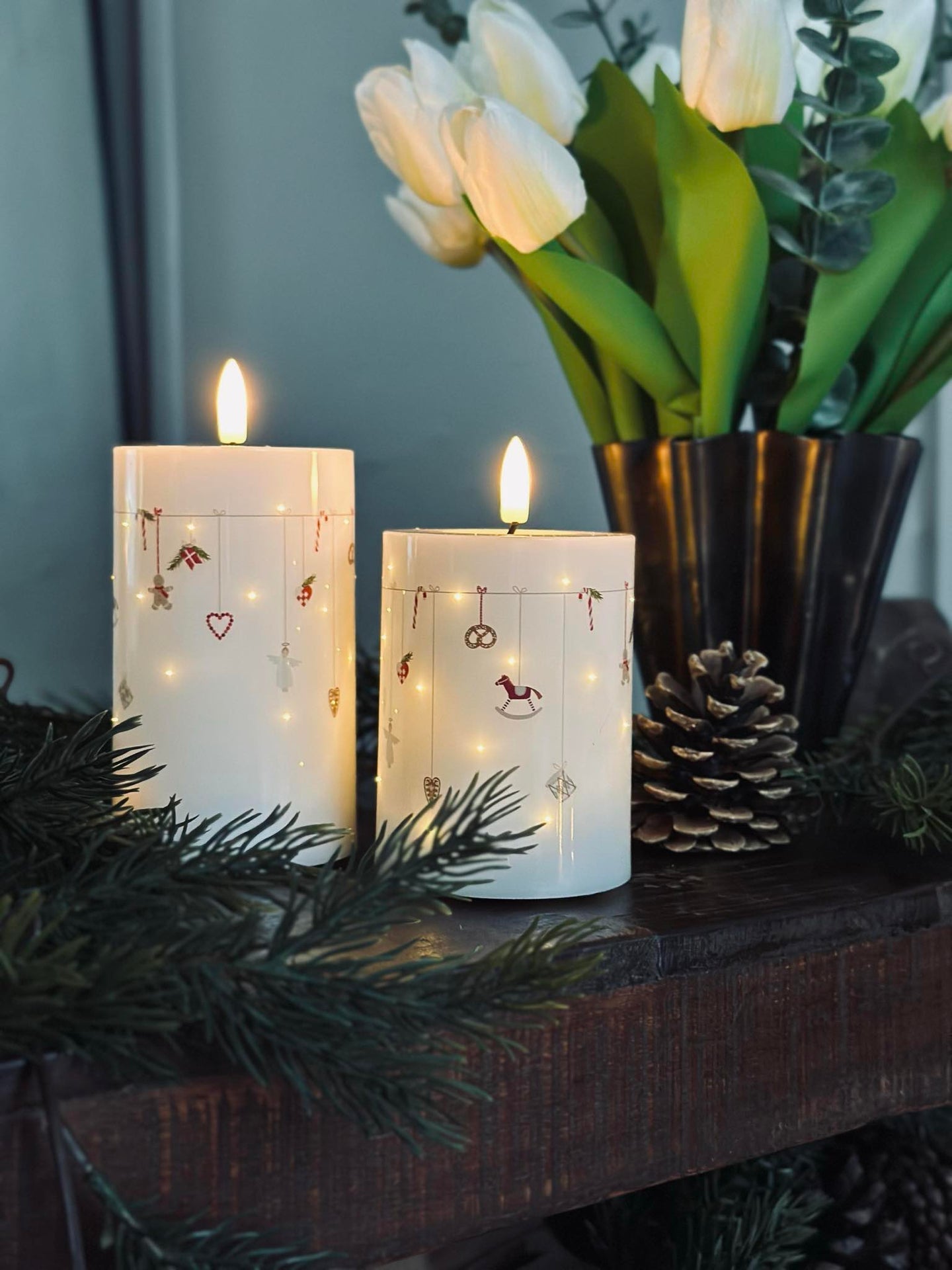 LED blokallys TWINKLE CHRISTMAS - Sett med 2 stk.