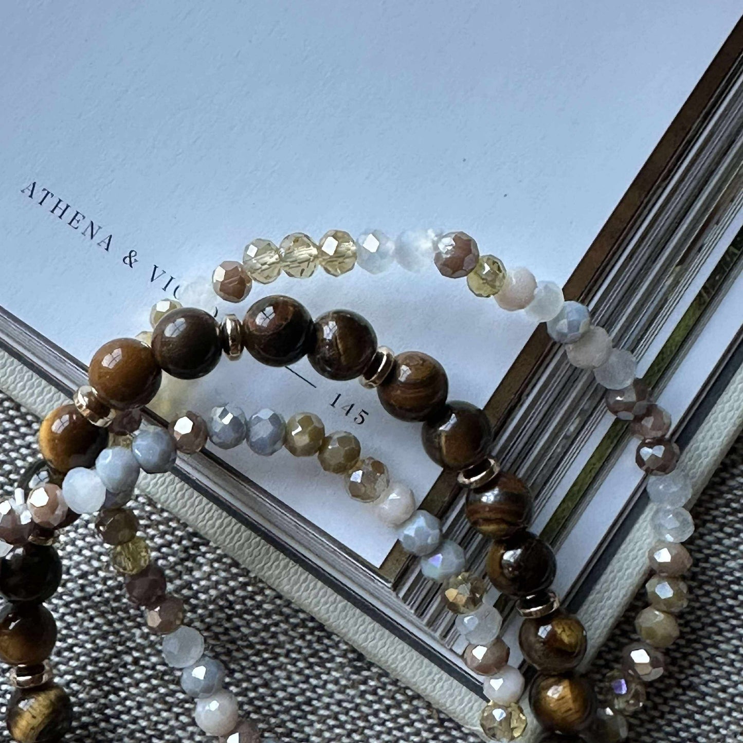 Armbånd Luna Tiger Eye – Sett med 3 stk