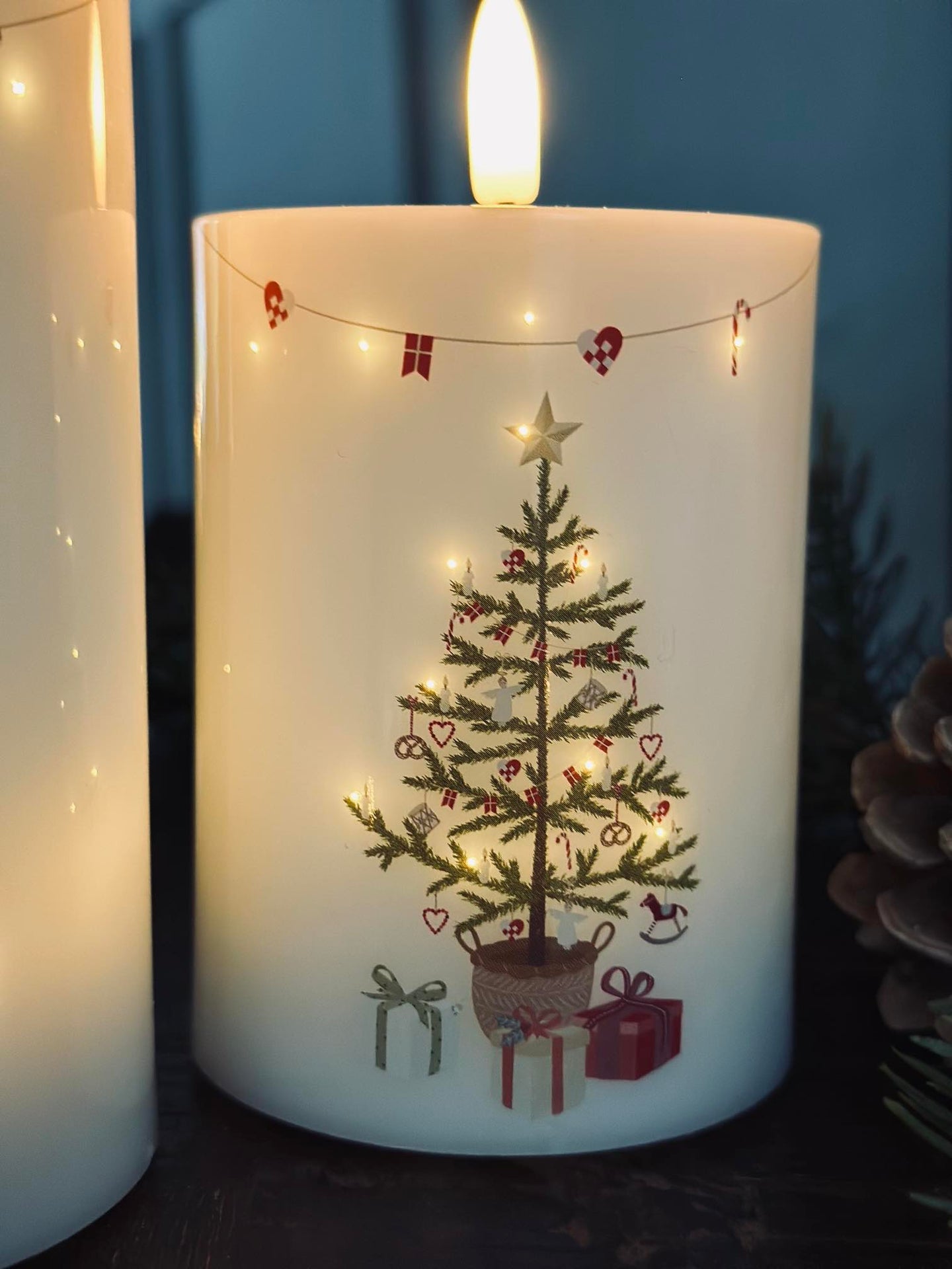 LED Blokklys TWINKLE CHRISTMAS - Sett med 2 stk.