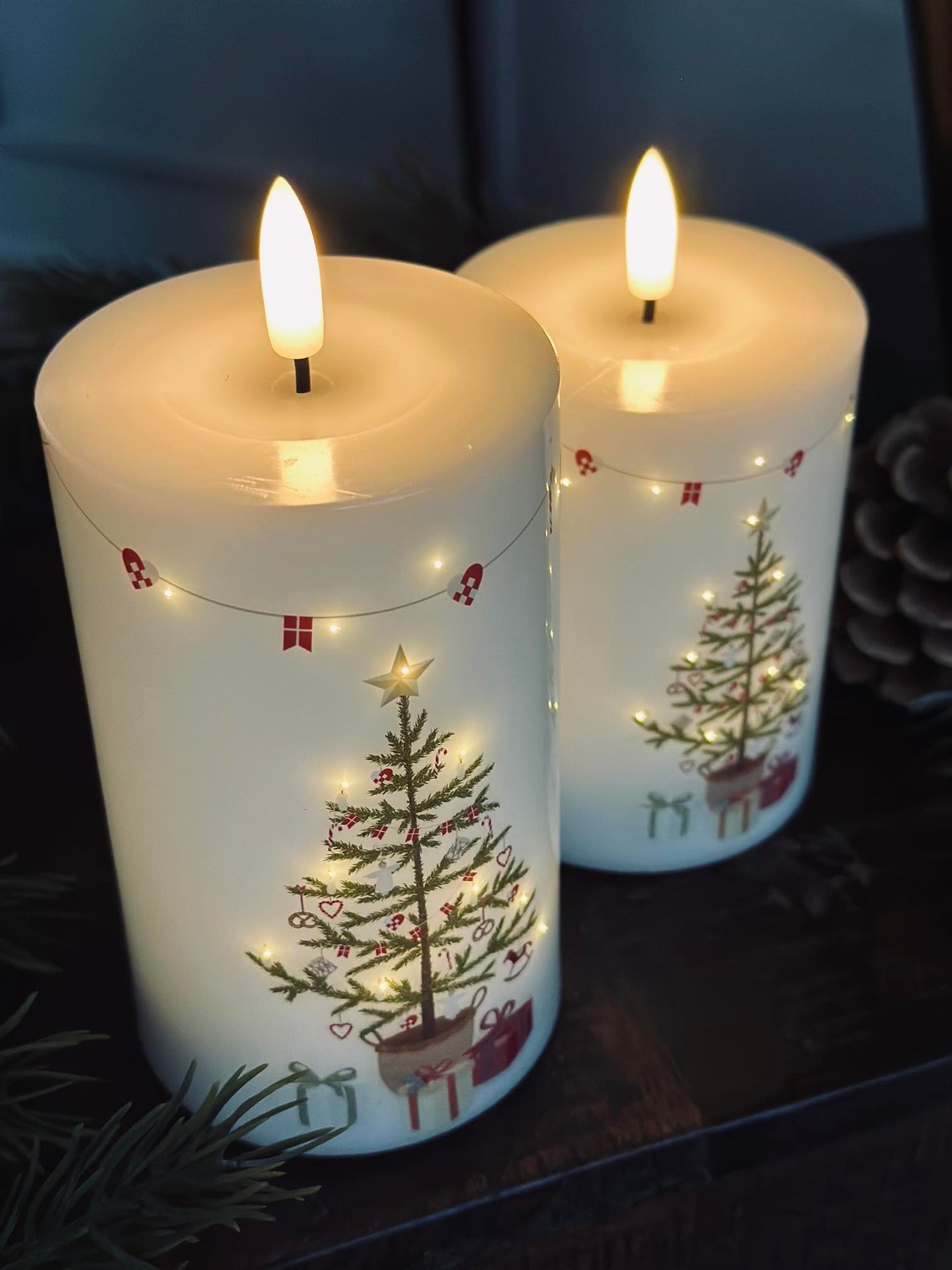 LED Blokklys TWINKLE CHRISTMAS - Sett med 2 stk.