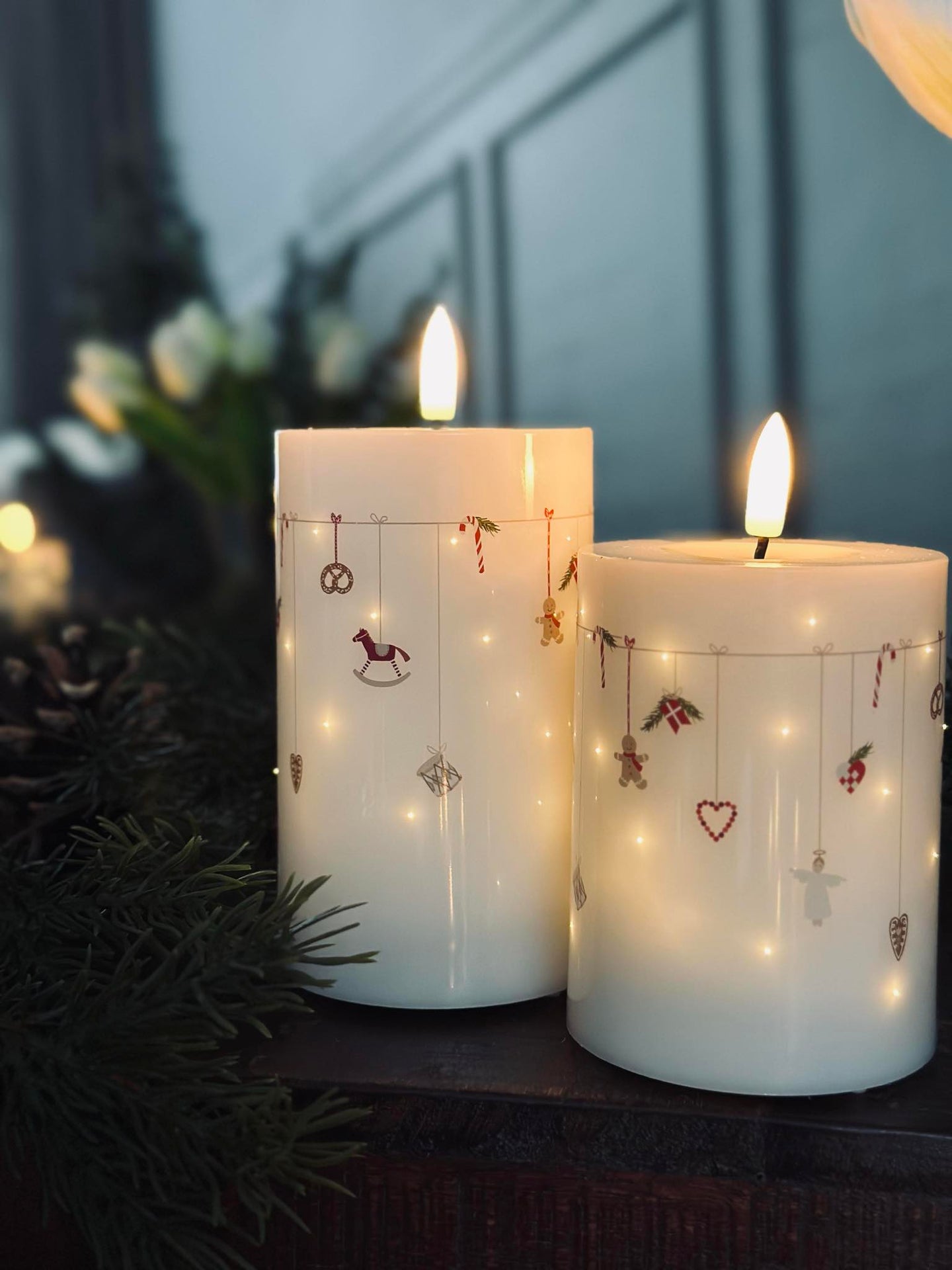 LED blokallys TWINKLE CHRISTMAS - Sett med 2 stk.