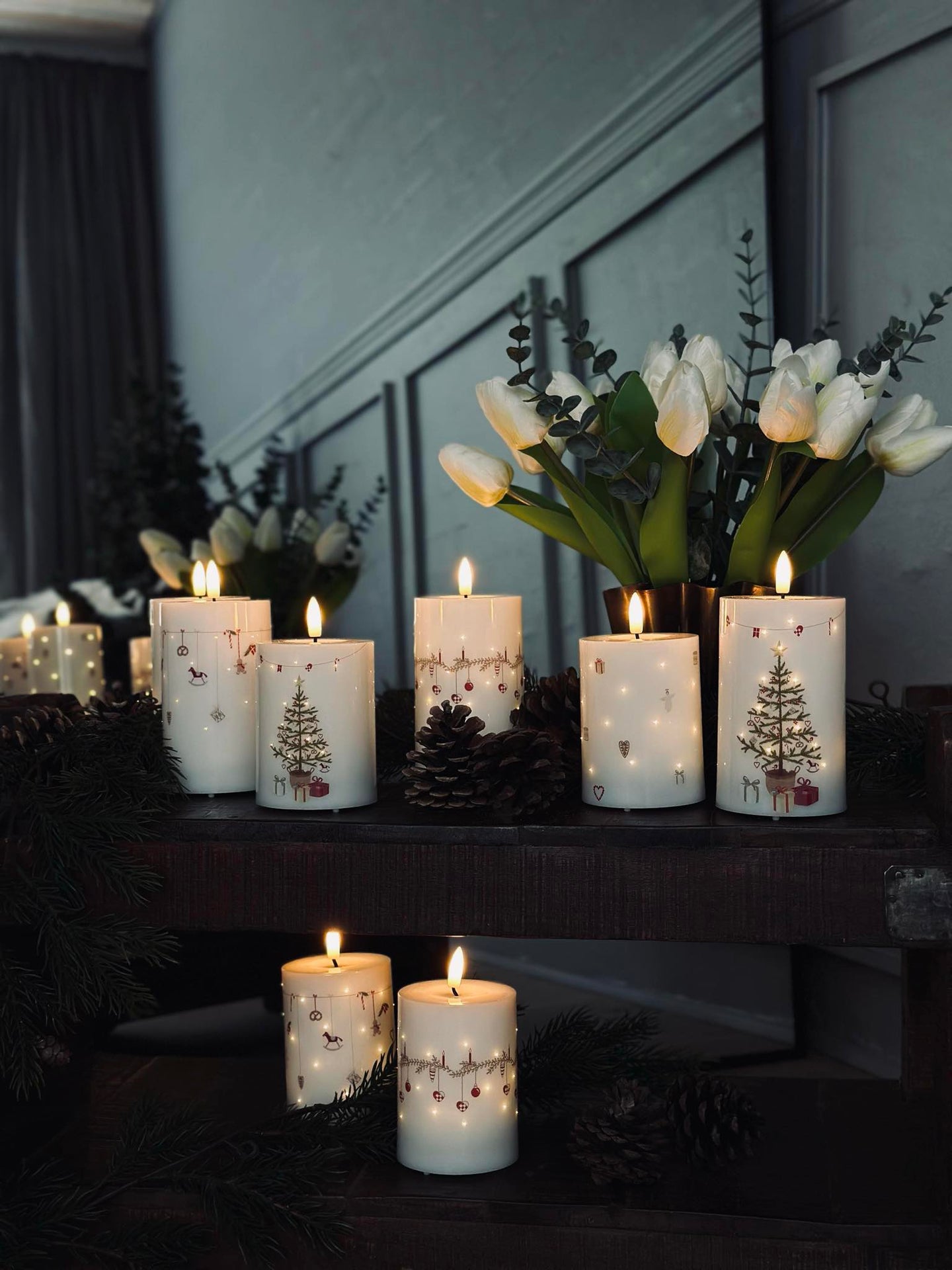LED blokallys TWINKLE CHRISTMAS - Sett med 2 stk.