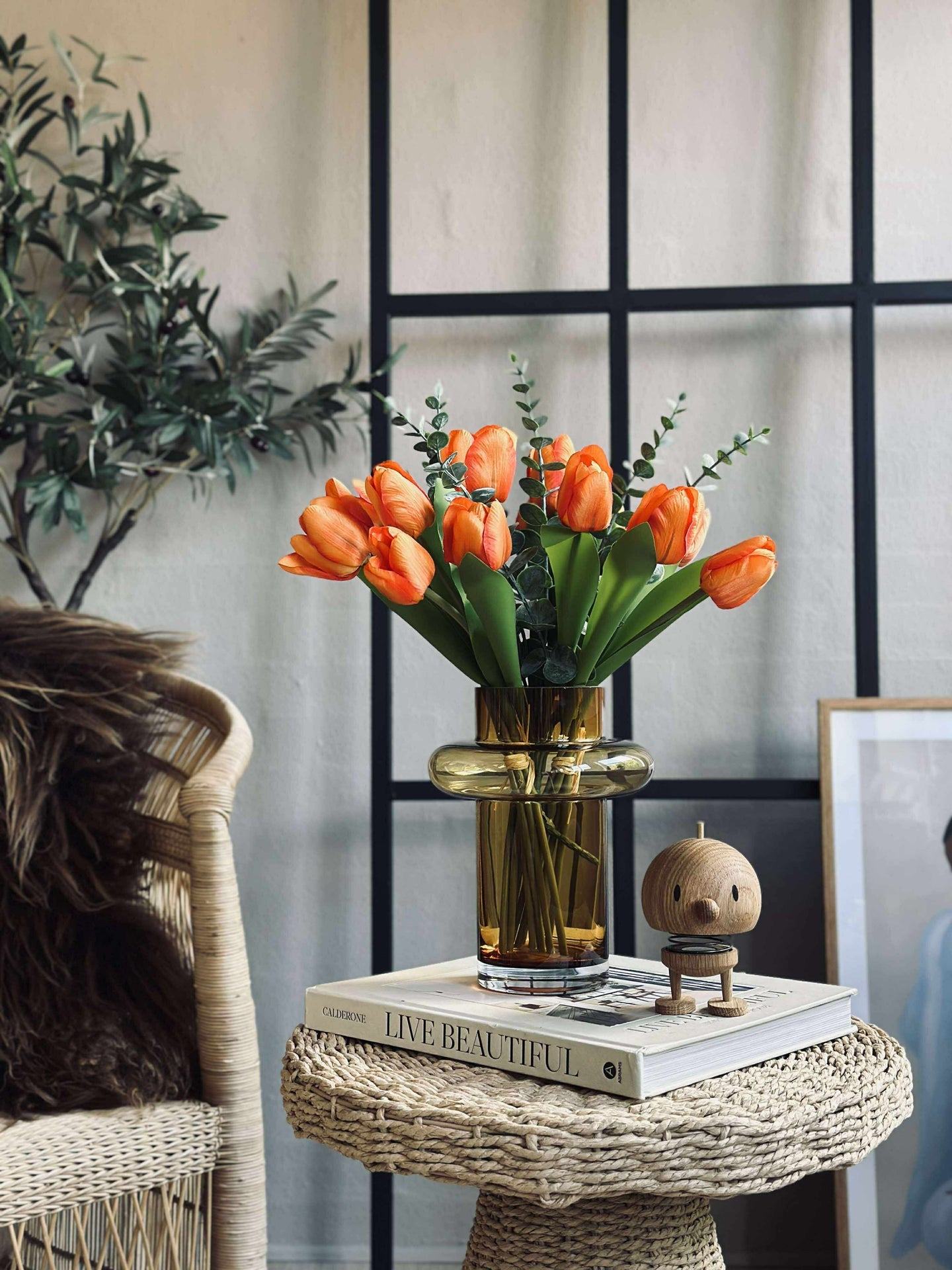 Vase i munnblåst glass - Lyngby amber