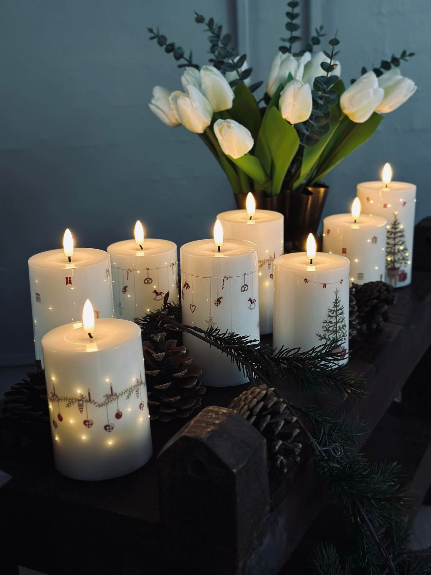LED blokallys TWINKLE CHRISTMAS - Sett med 2 stk.
