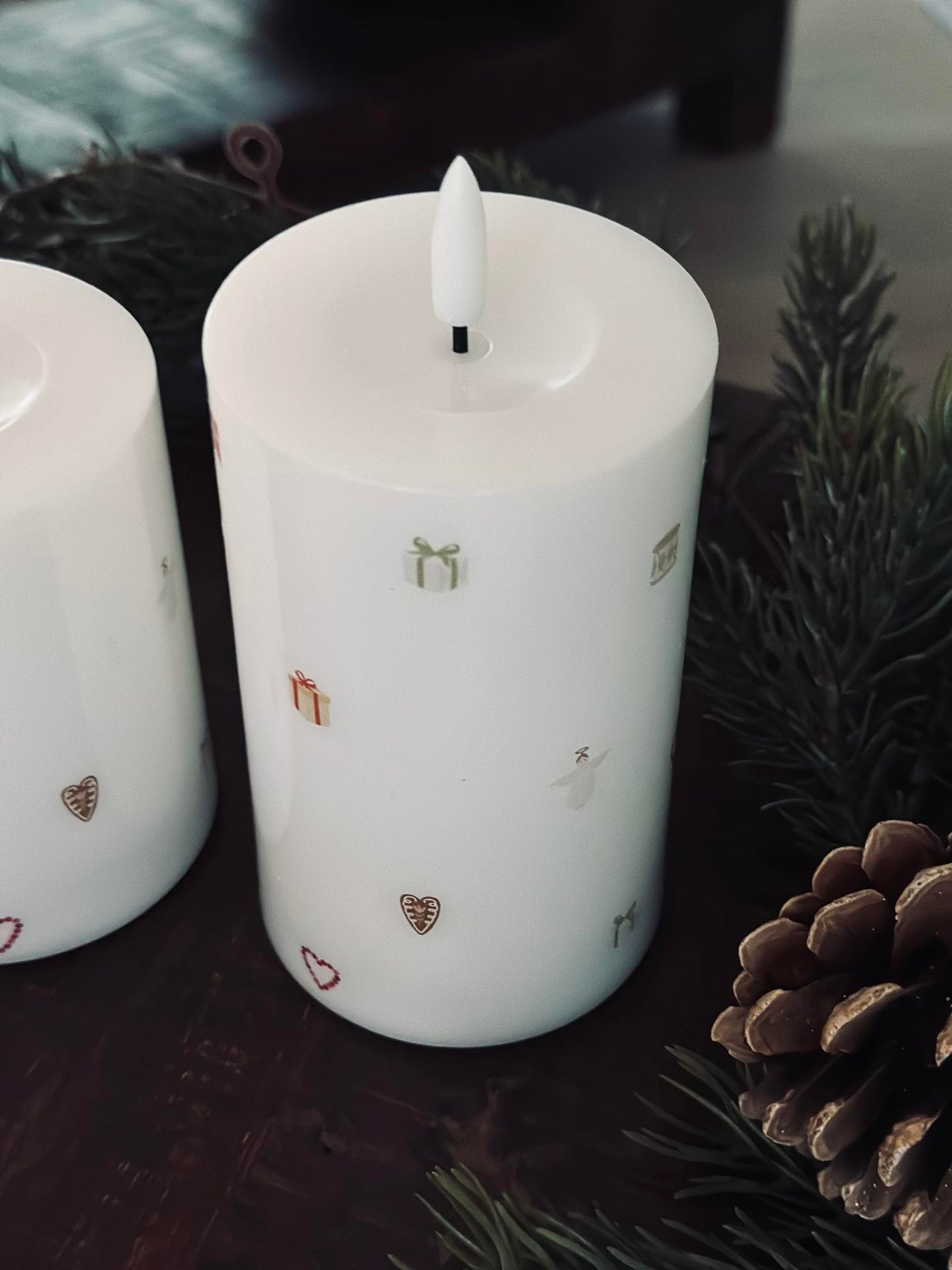 LED Bloklys TWINKLE CHRISTMAS - Sett med 2 stk.