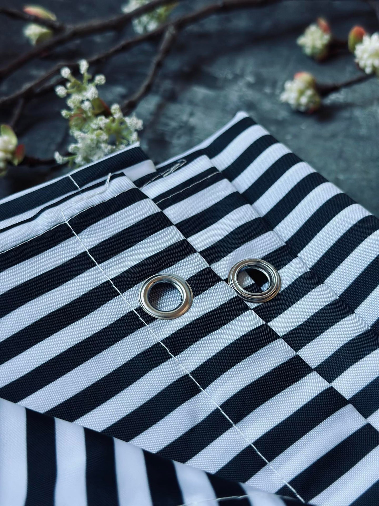 Dusjforheng - Svart stripe