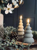 Juletre med LED-lys - Sett med 2 stk. Sand