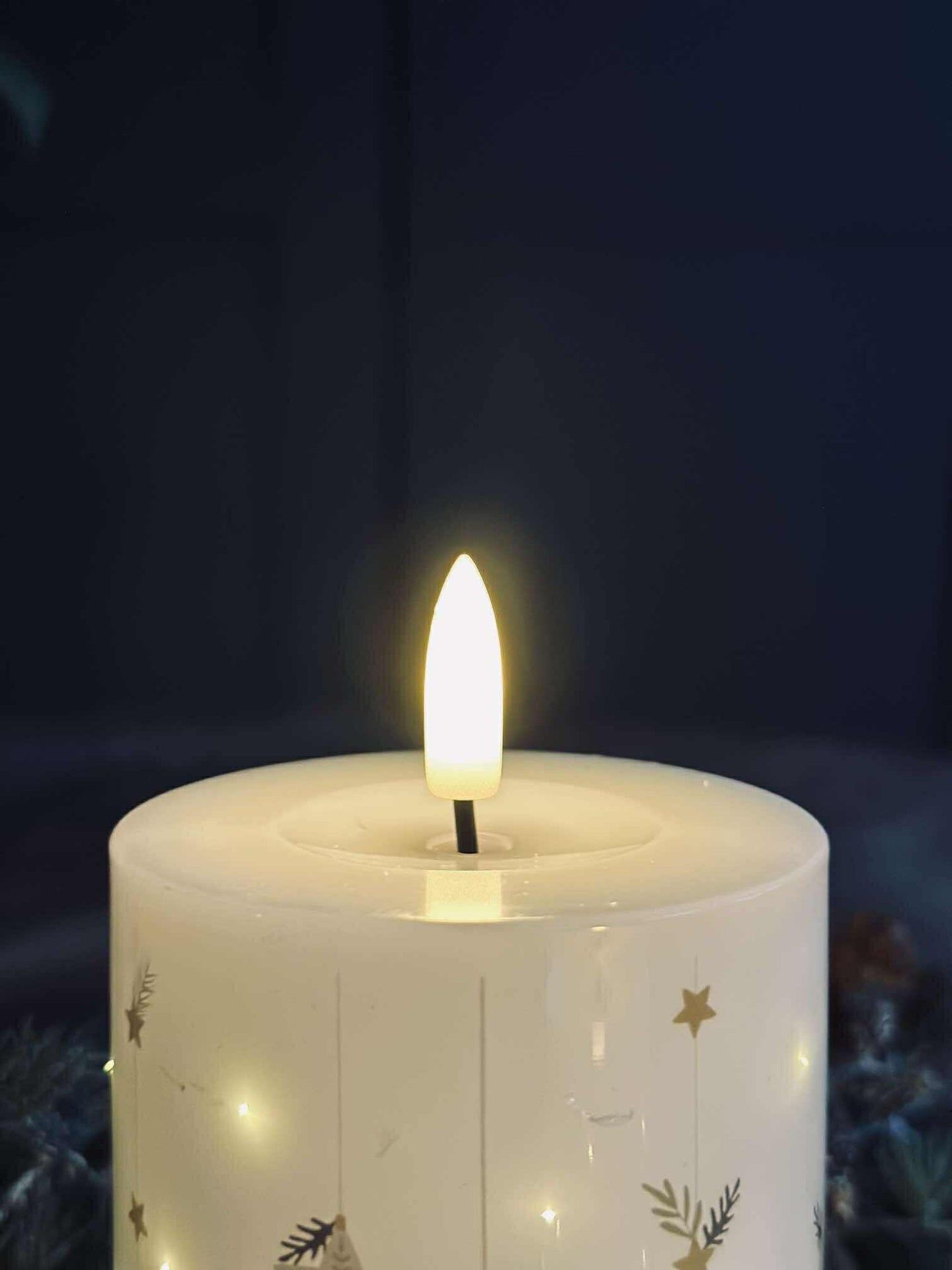 LED Bloklys TWINKLE CHRISTMAS - Sett med 2 stk.