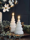 Juletre med LED-lys - Sett med 2 stk. Hvit