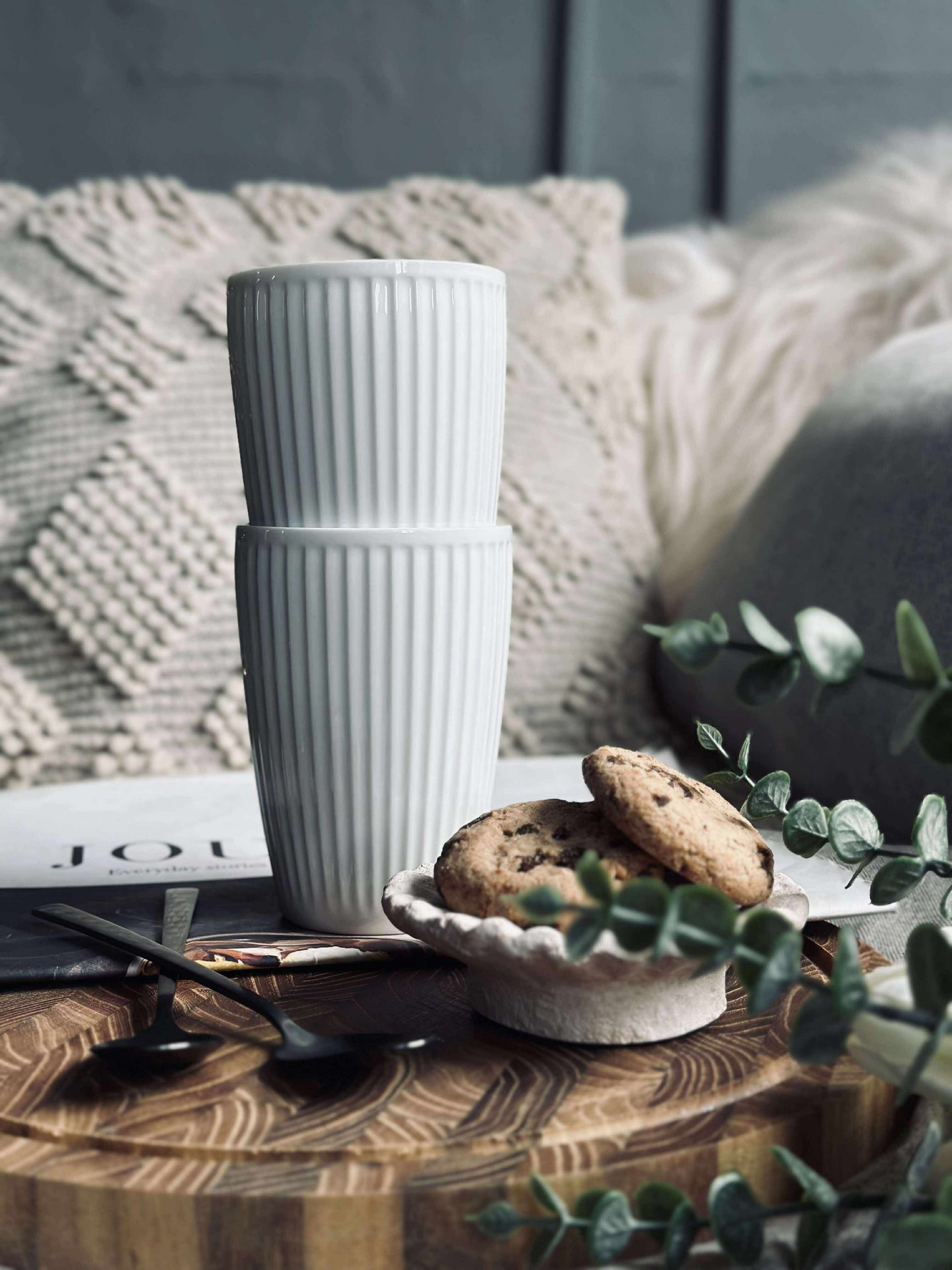 Termokopp Plissé - Sett med 2 stk - Hvit