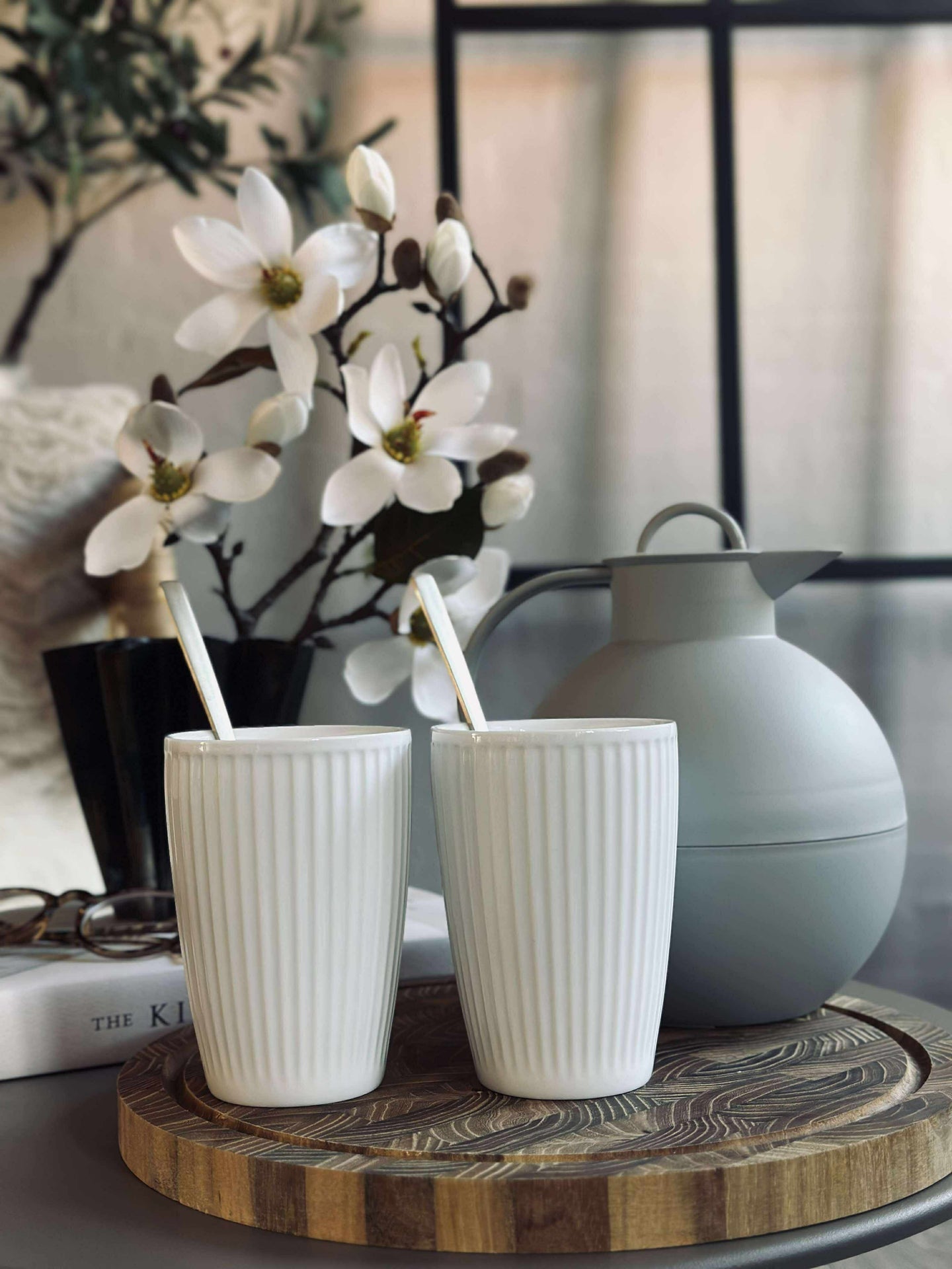 Termokopp Plissé - Sett med 2 stk - Hvit