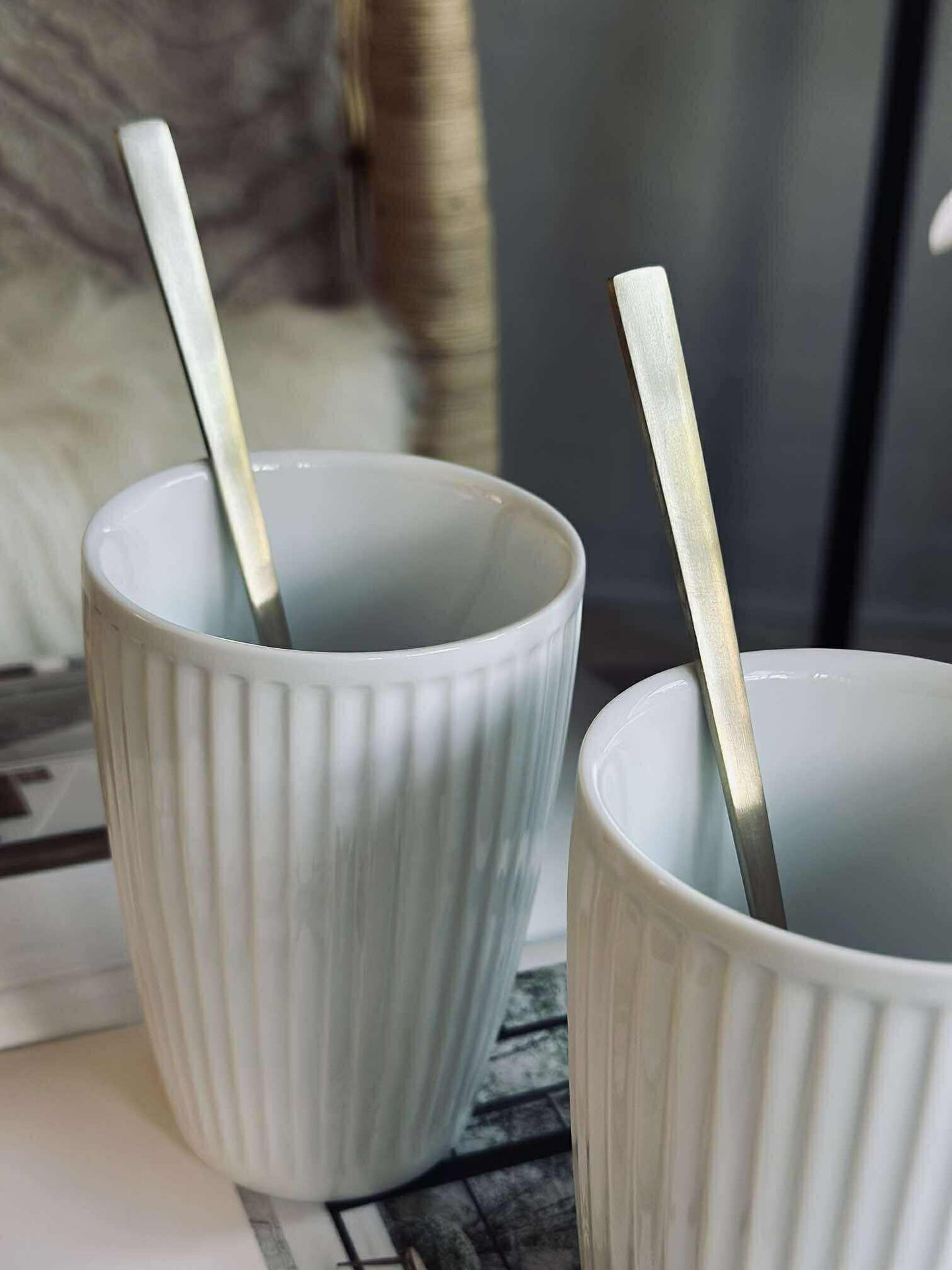 Termokopp Plissé - Sett med 2 stk - Hvit