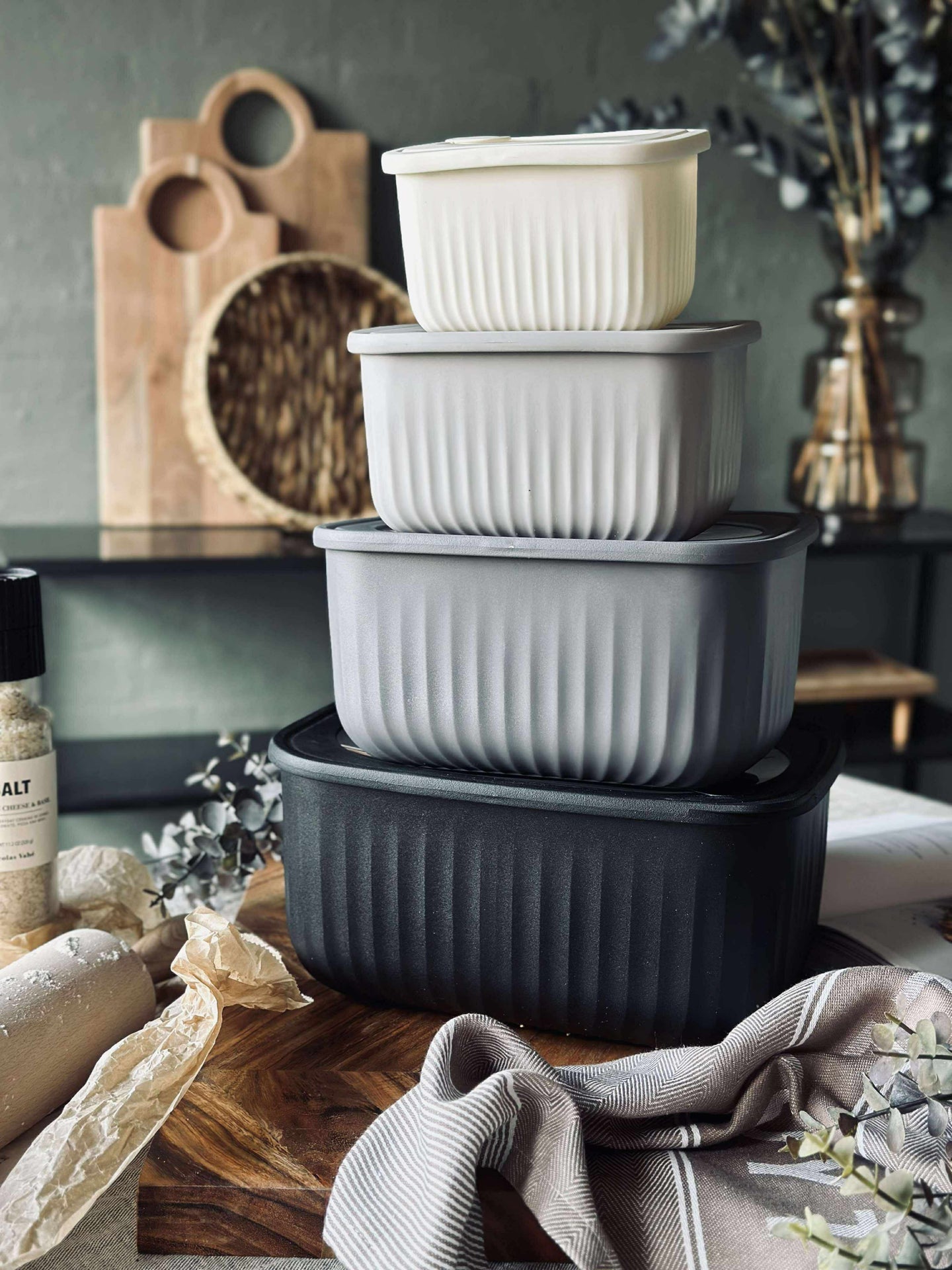 Oppbevaringsbokser – Sett med 4 stk.