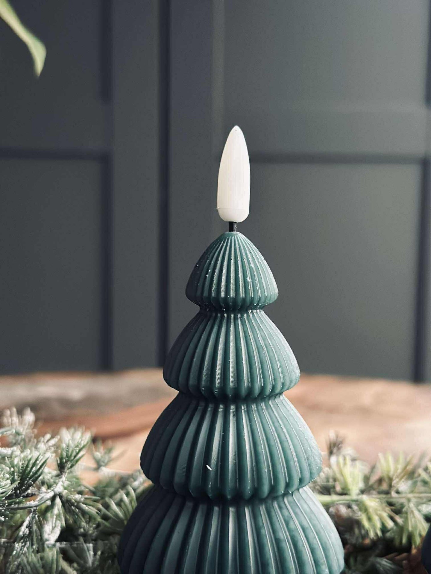 Juletre med LED-lys - Sett med 2 stk. Grønn
