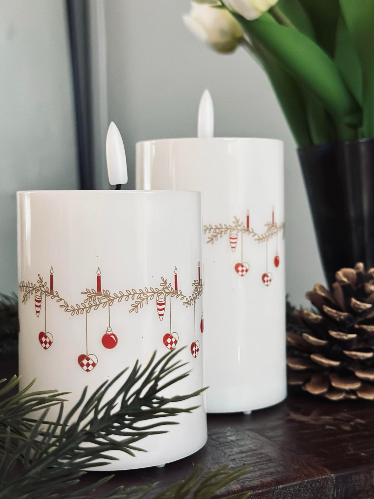 LED bloklys TWINKLE CHRISTMAS - Sett med 2 stk.
