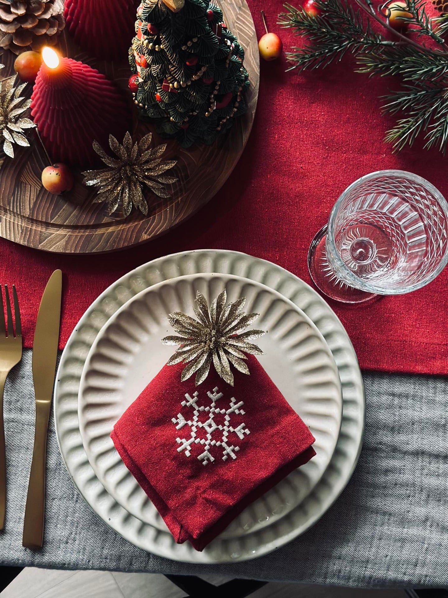 Dekorblomster med glimmer - 4 stk