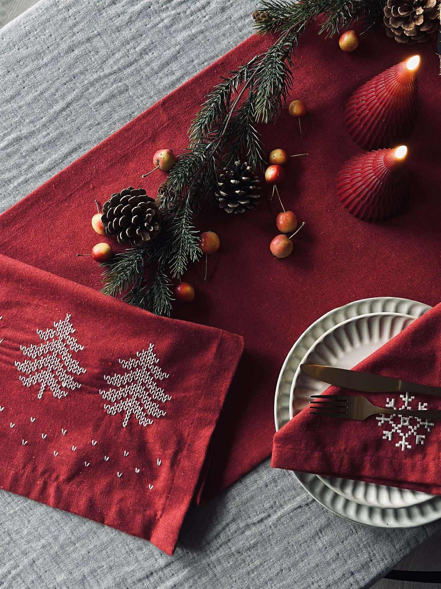 Bordløper Rød Jul - 40x140