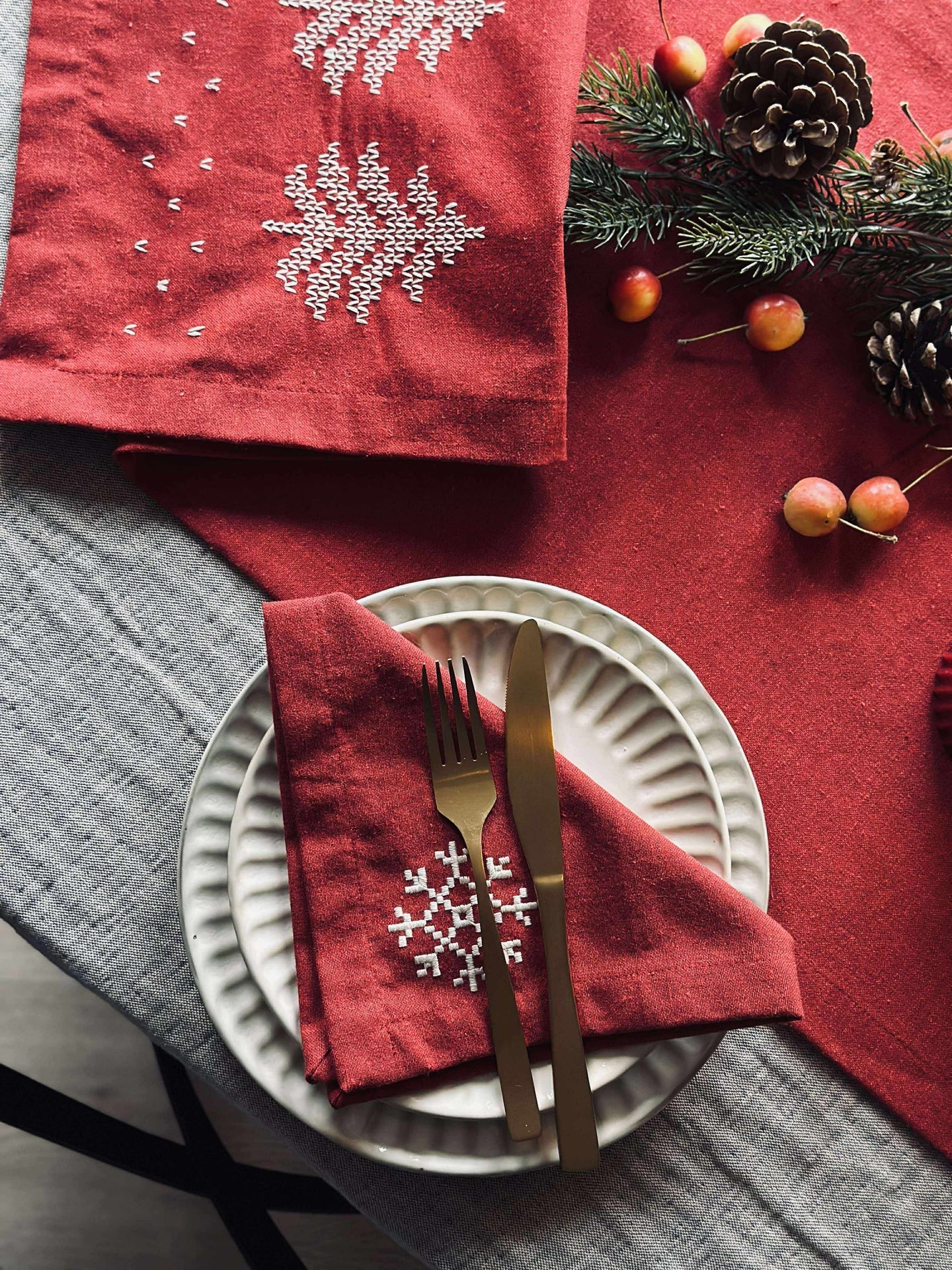 Bordløper Rød Jul - 40x140