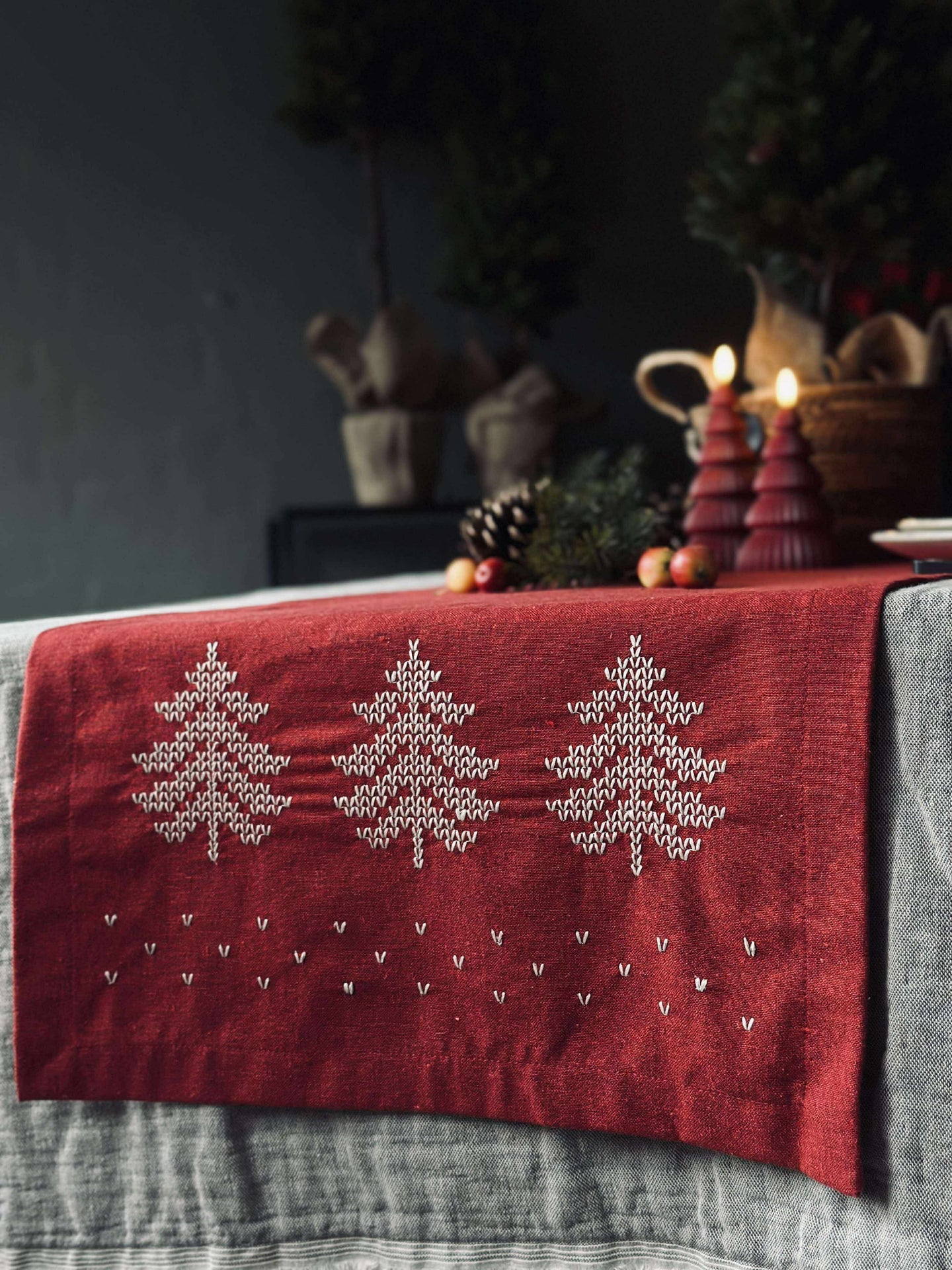 Bordløper Rød Jul - 40x140