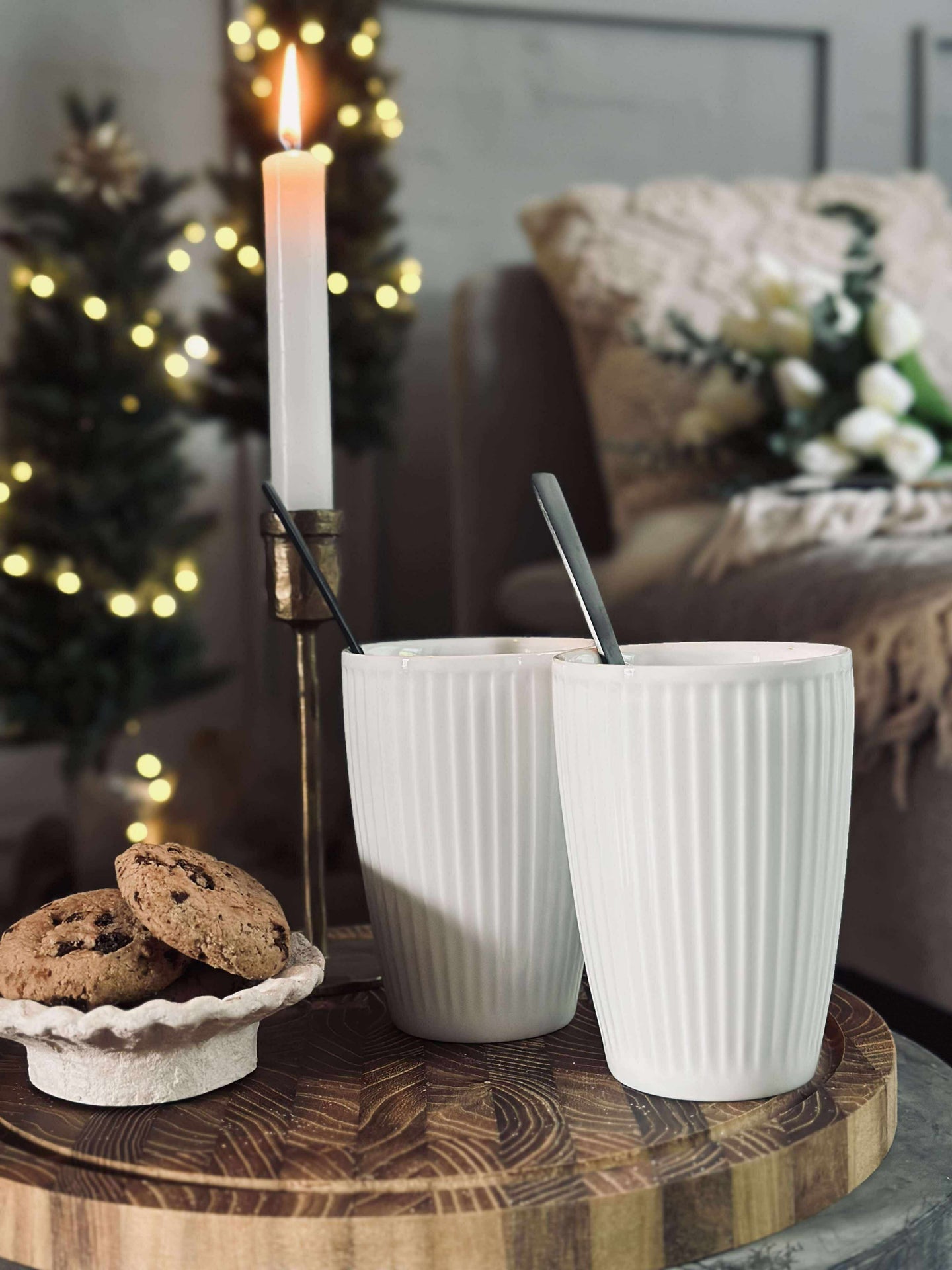 Termokopp Plissé - Sett med 2 stk - Hvit