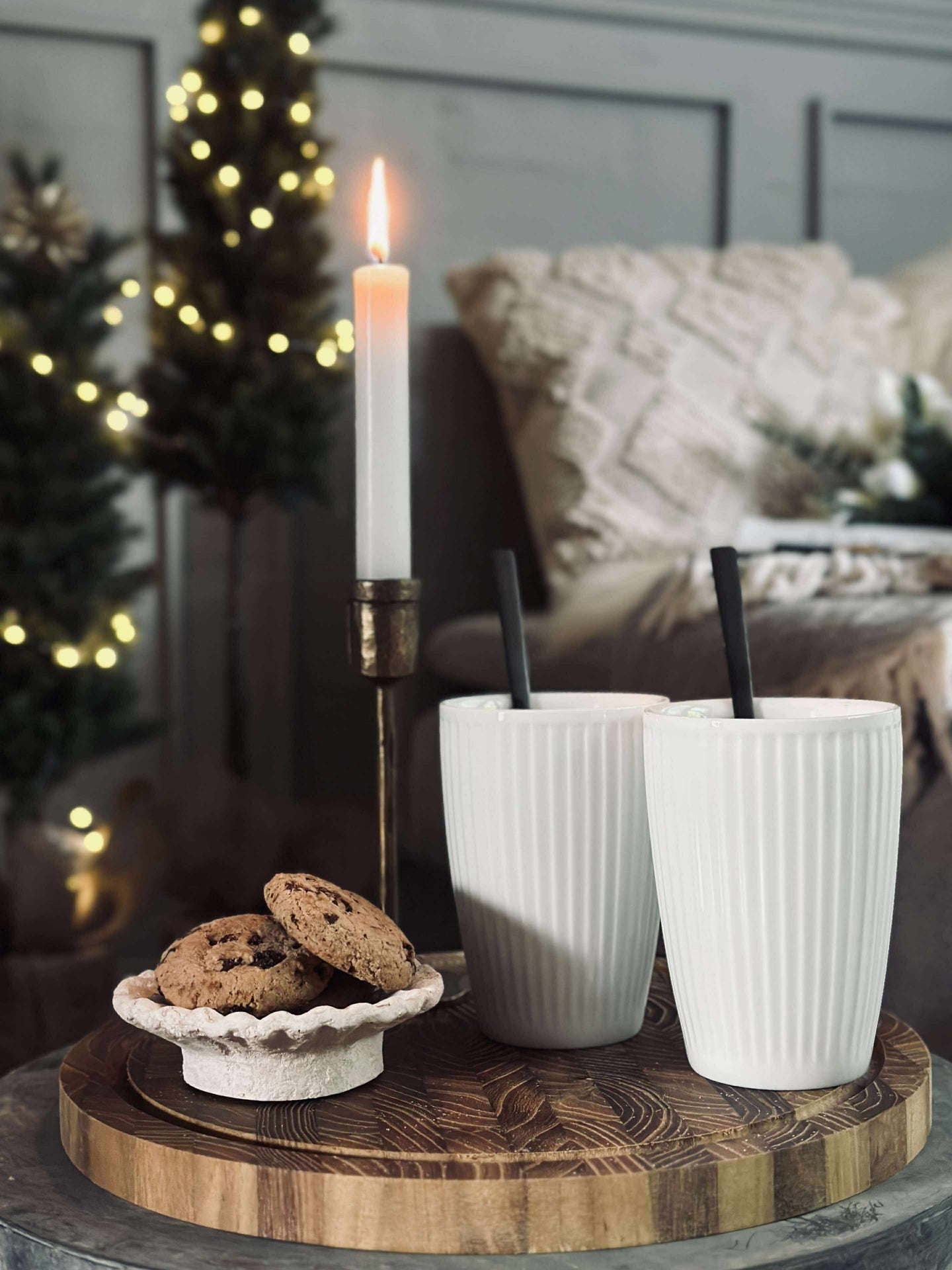 Termokopp Plissé - Sett med 2 stk - Hvit