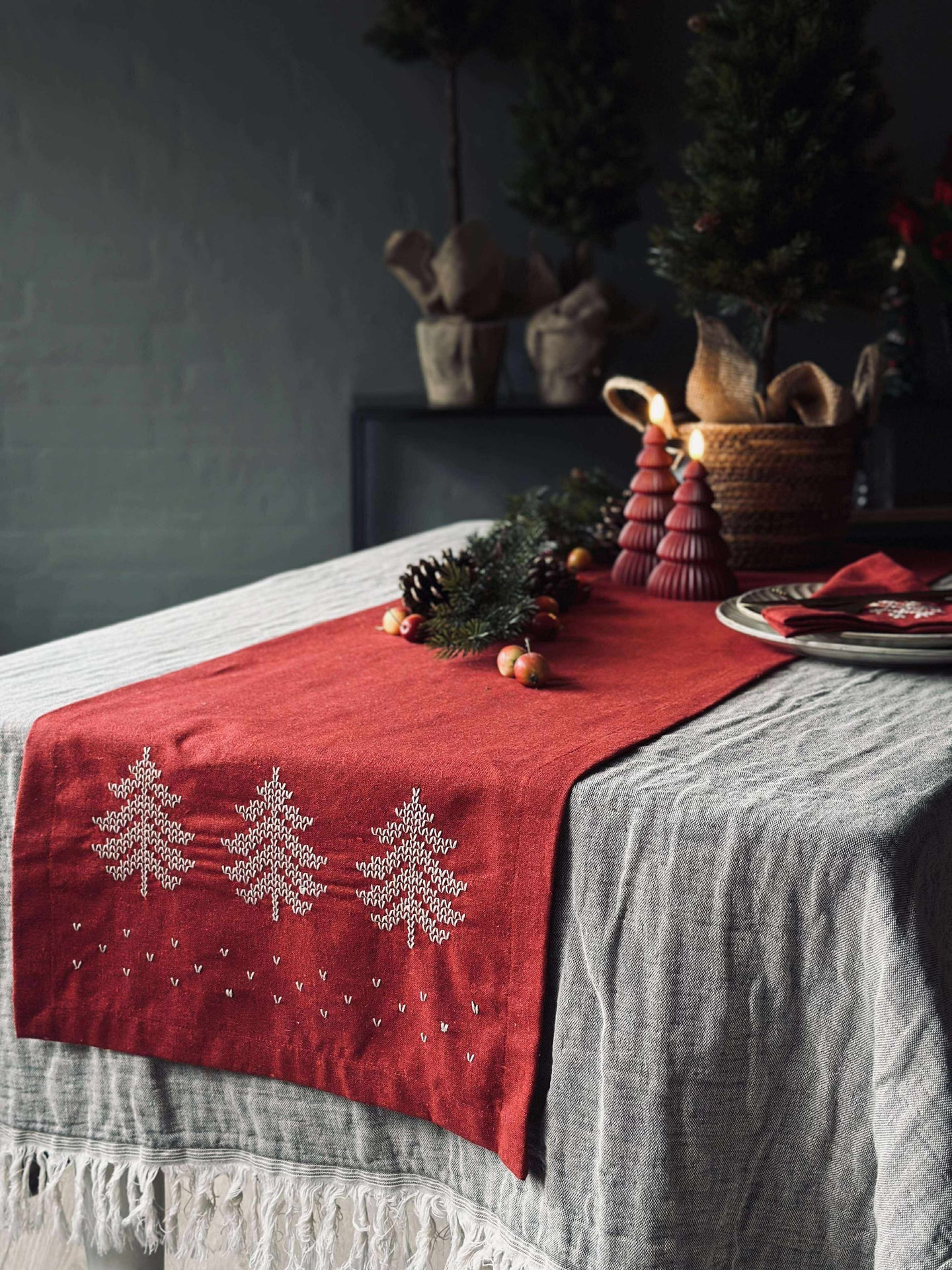 Bordløper Rød Jul - 40x140