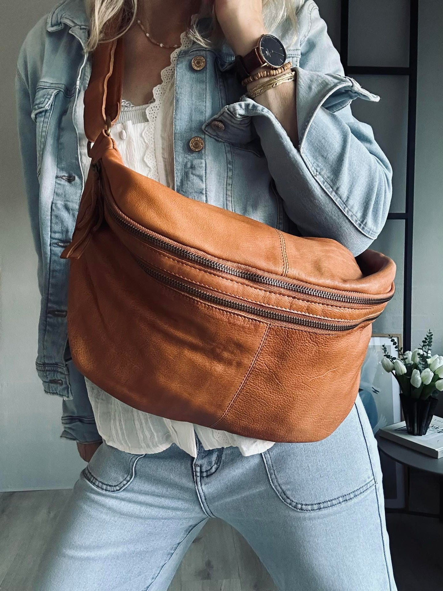 Bumbag Jina Big Cognac