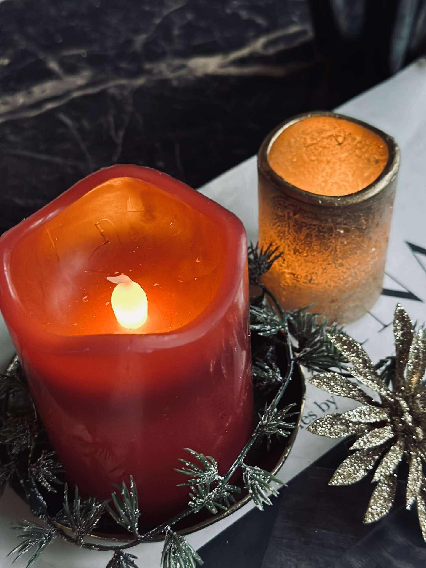 LED Blokklys Rød med timer - 7x9 cm