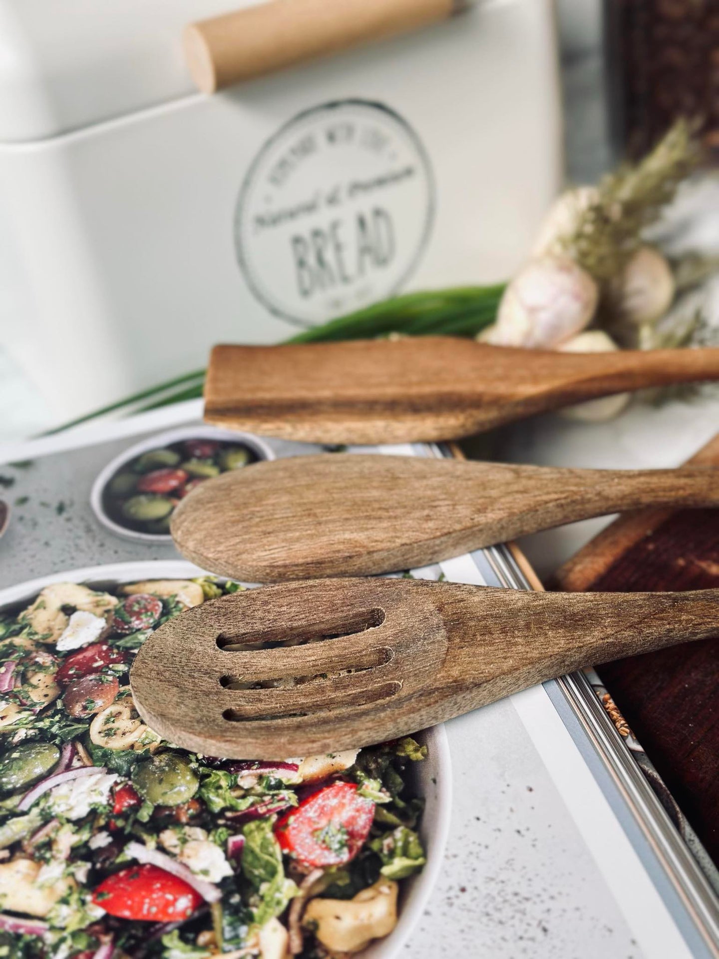 Gryteskje sett med 3 stk. - Akasie