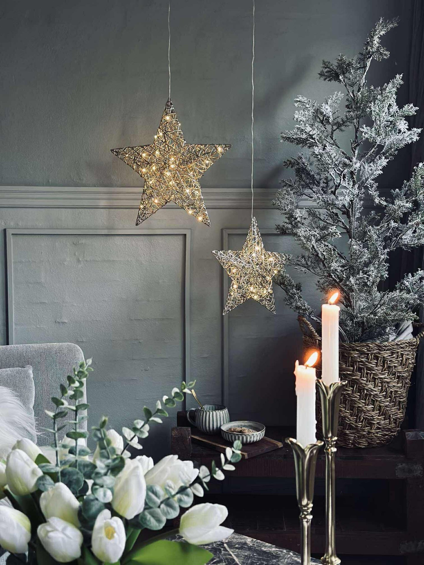 Stjerne med LED-lys - Gull