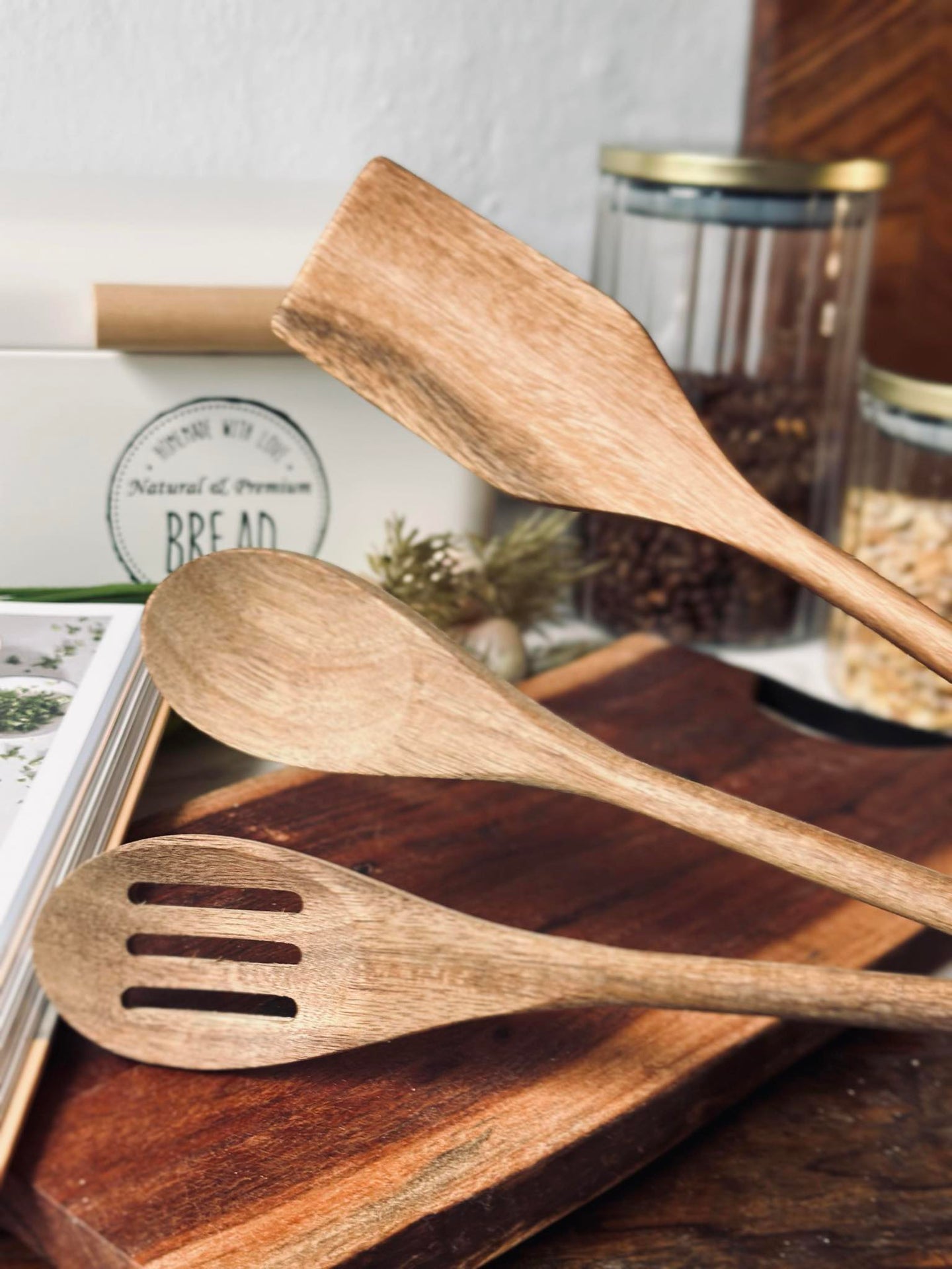 Gryteskje sett med 3 stk. - Akasie