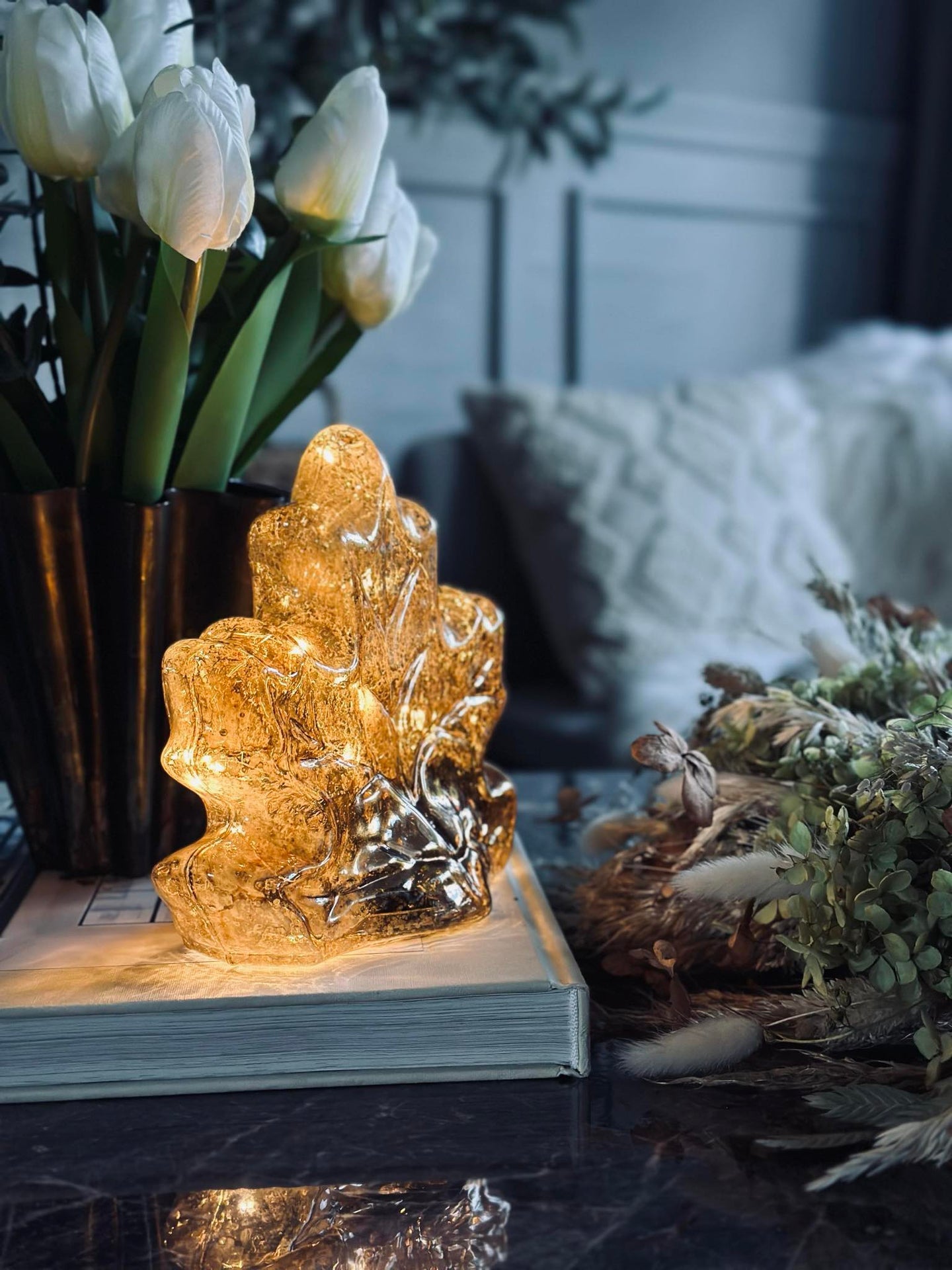 Blad med LED-lys og timer - Flere farger