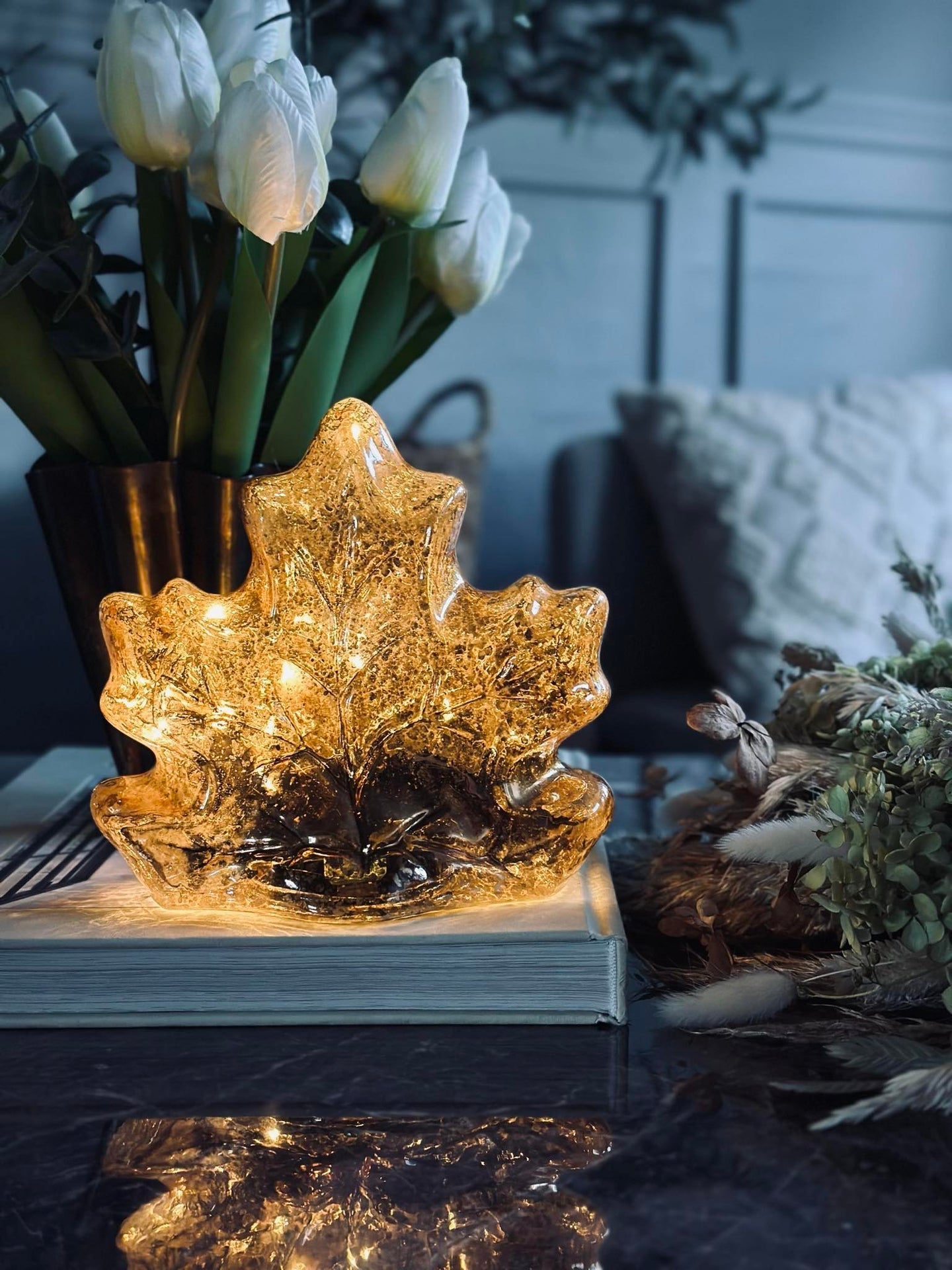 Blad med LED-lys og timer - Flere farger