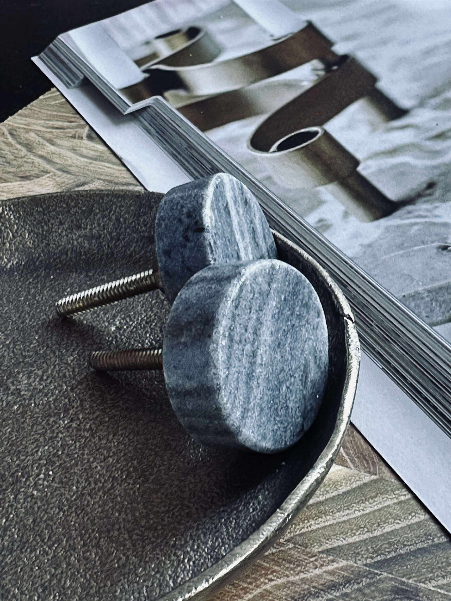 Håndtak granittstein - 2 stk.