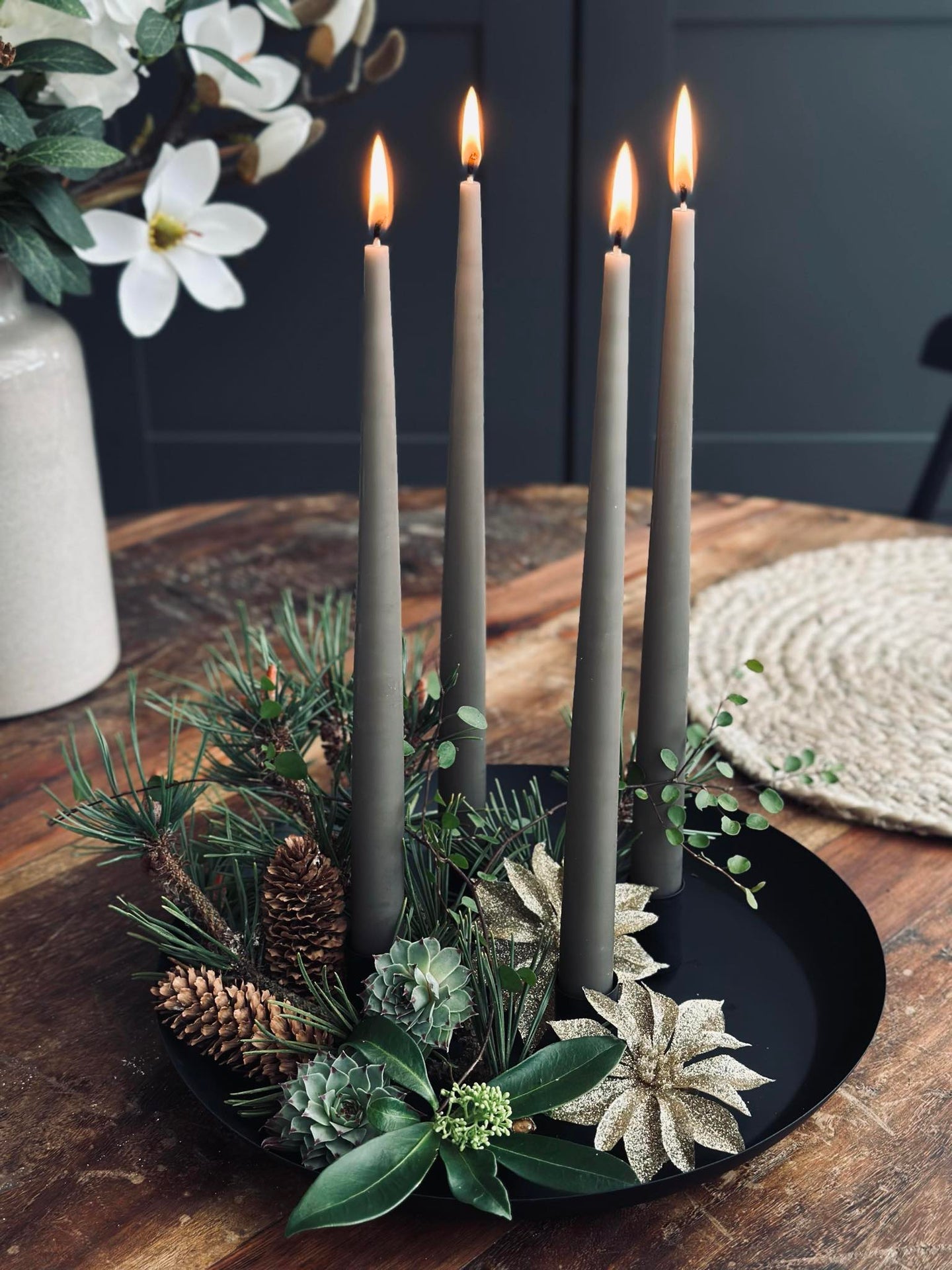 Brett med lysestaker