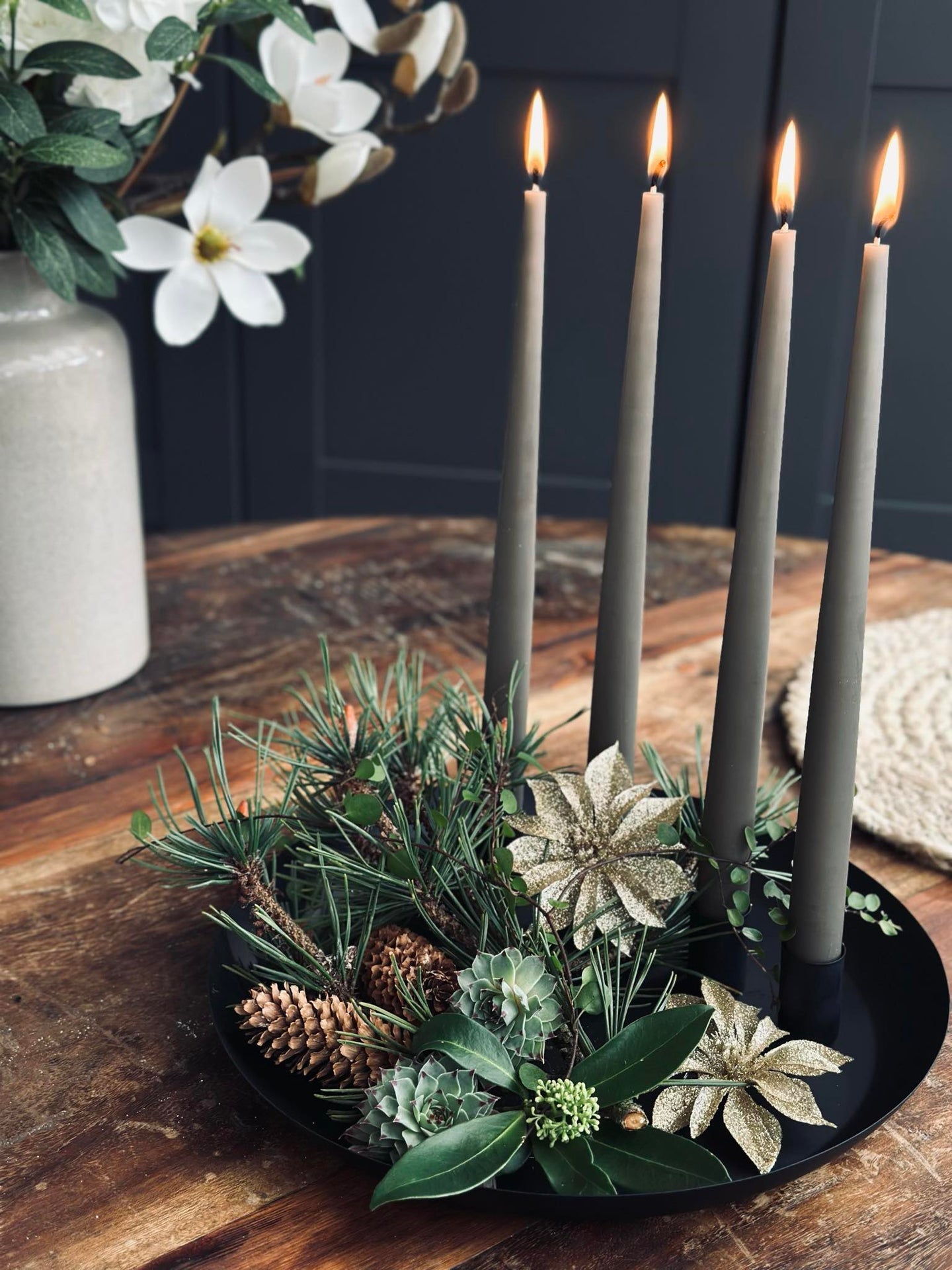 Brett med lysestaker