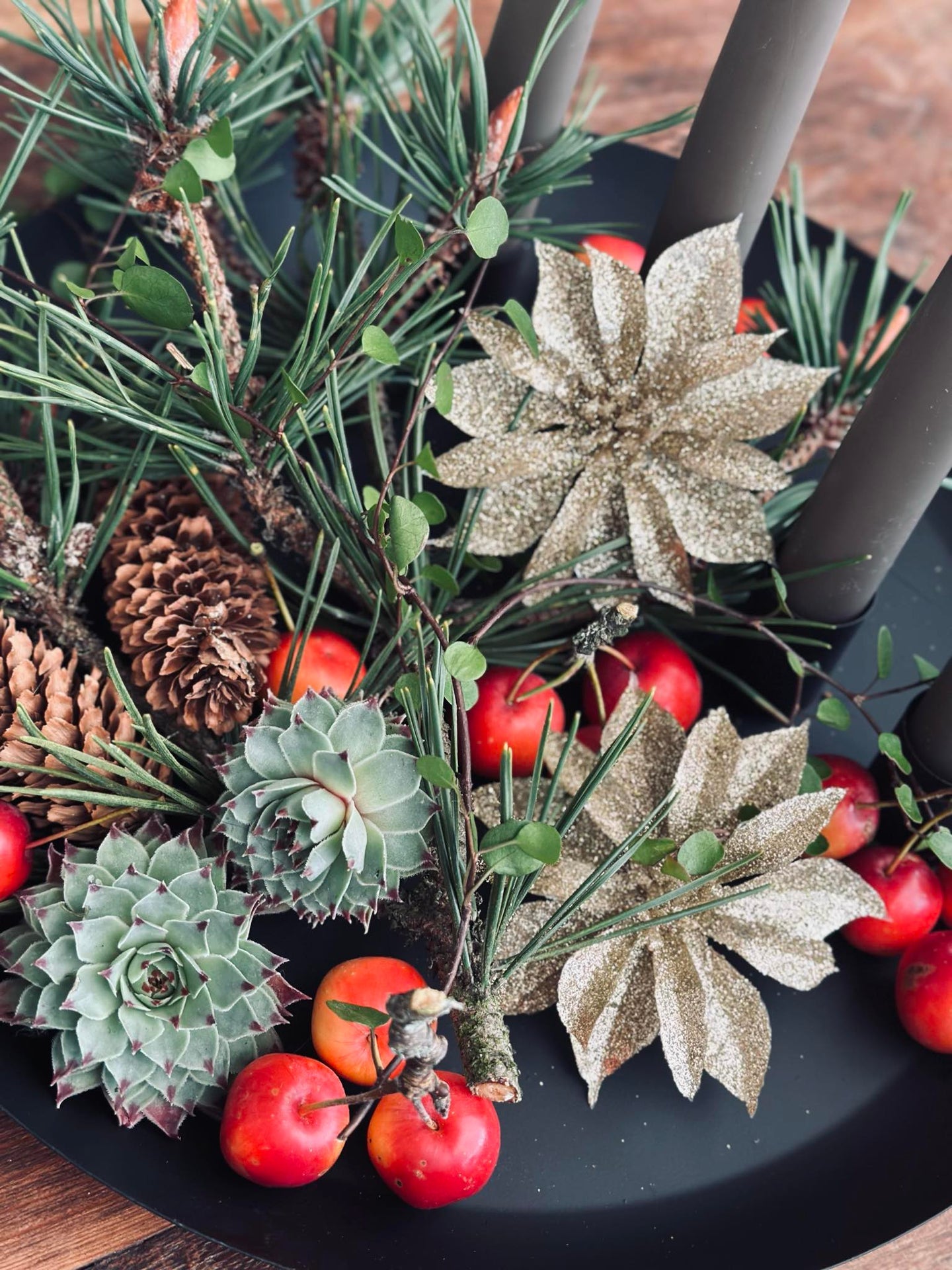 Brett med lysestaker