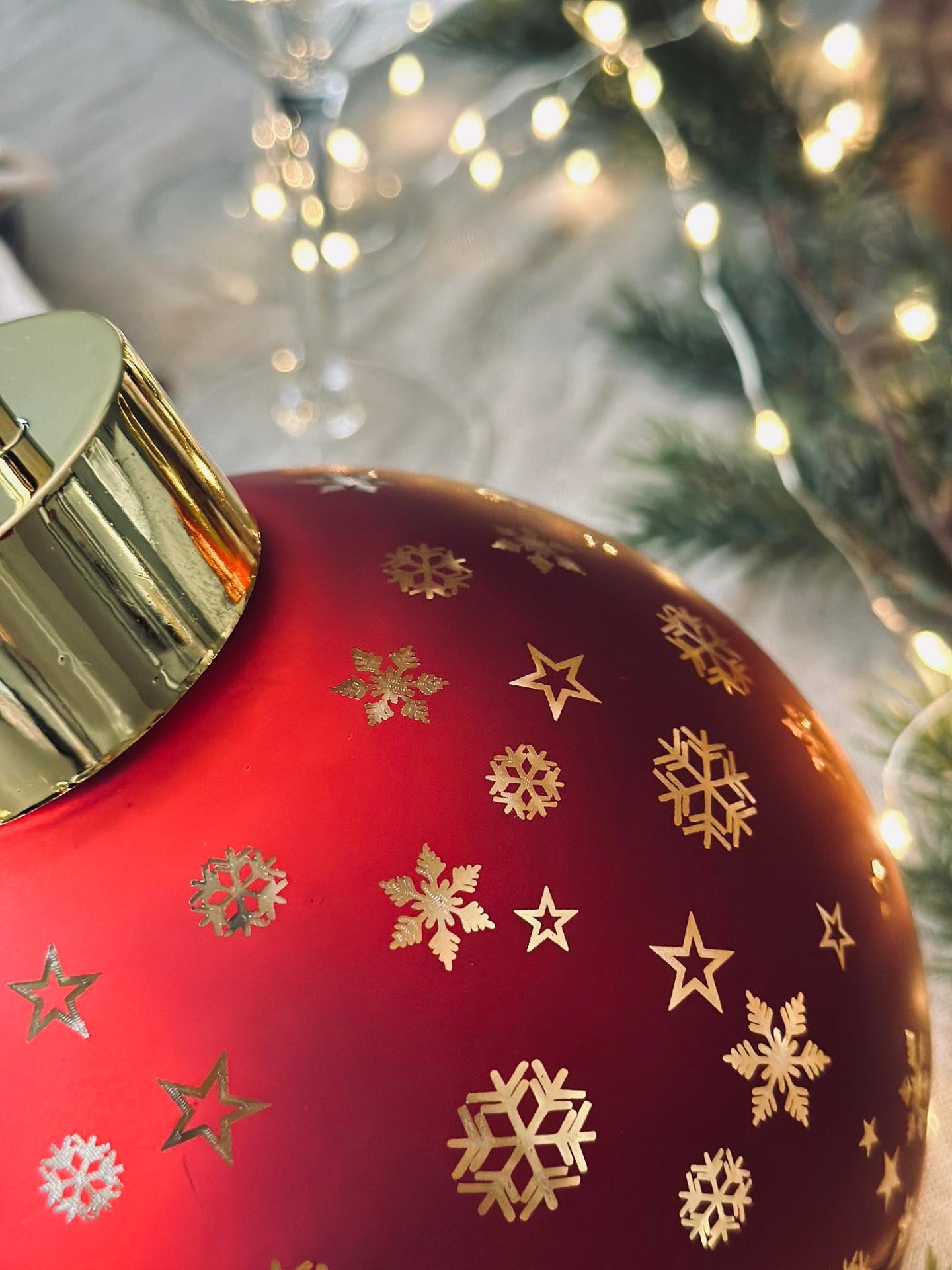 Julekule med LED-lys - Rød