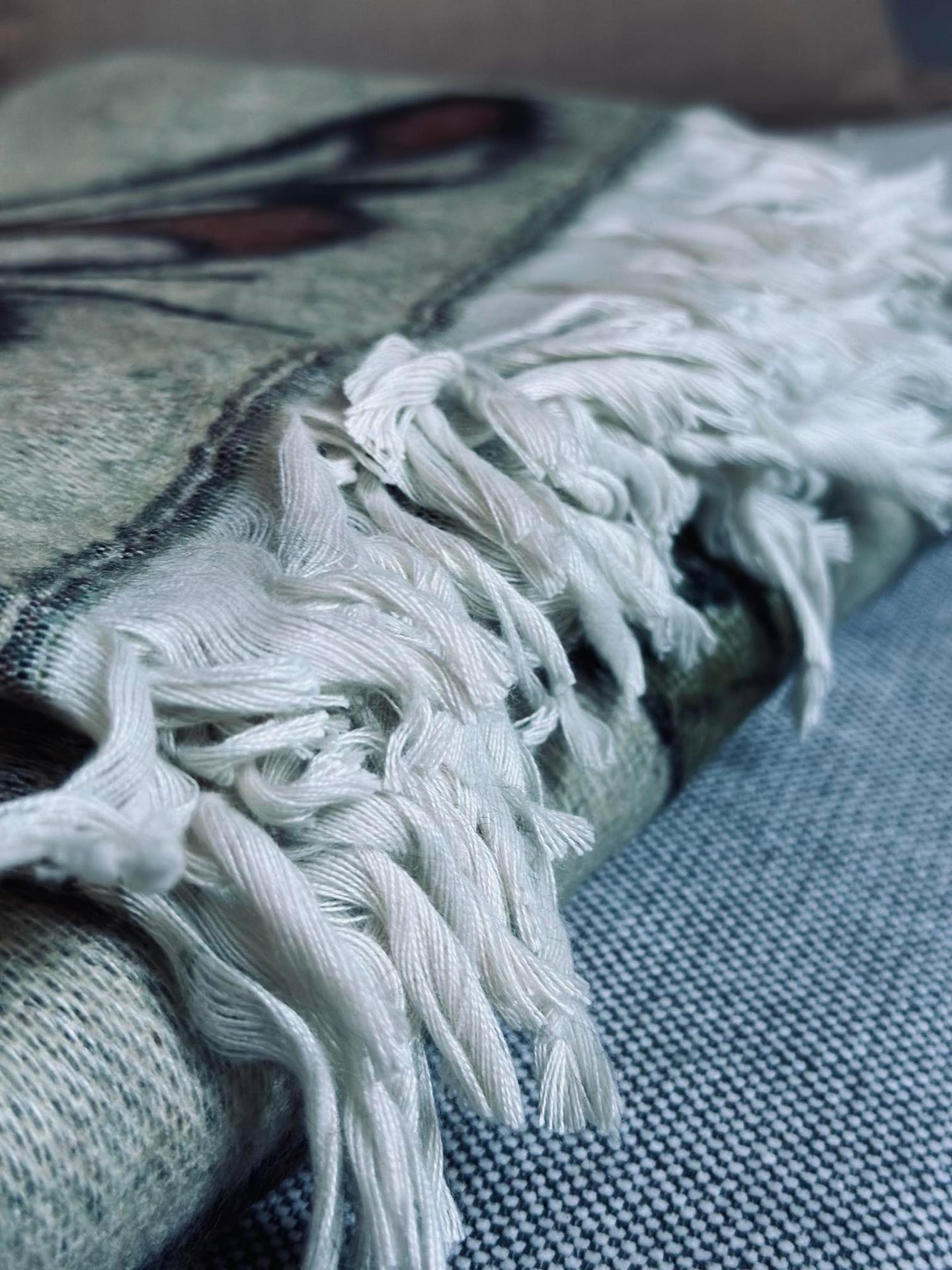 Pledd - Mushroom grønn / natur